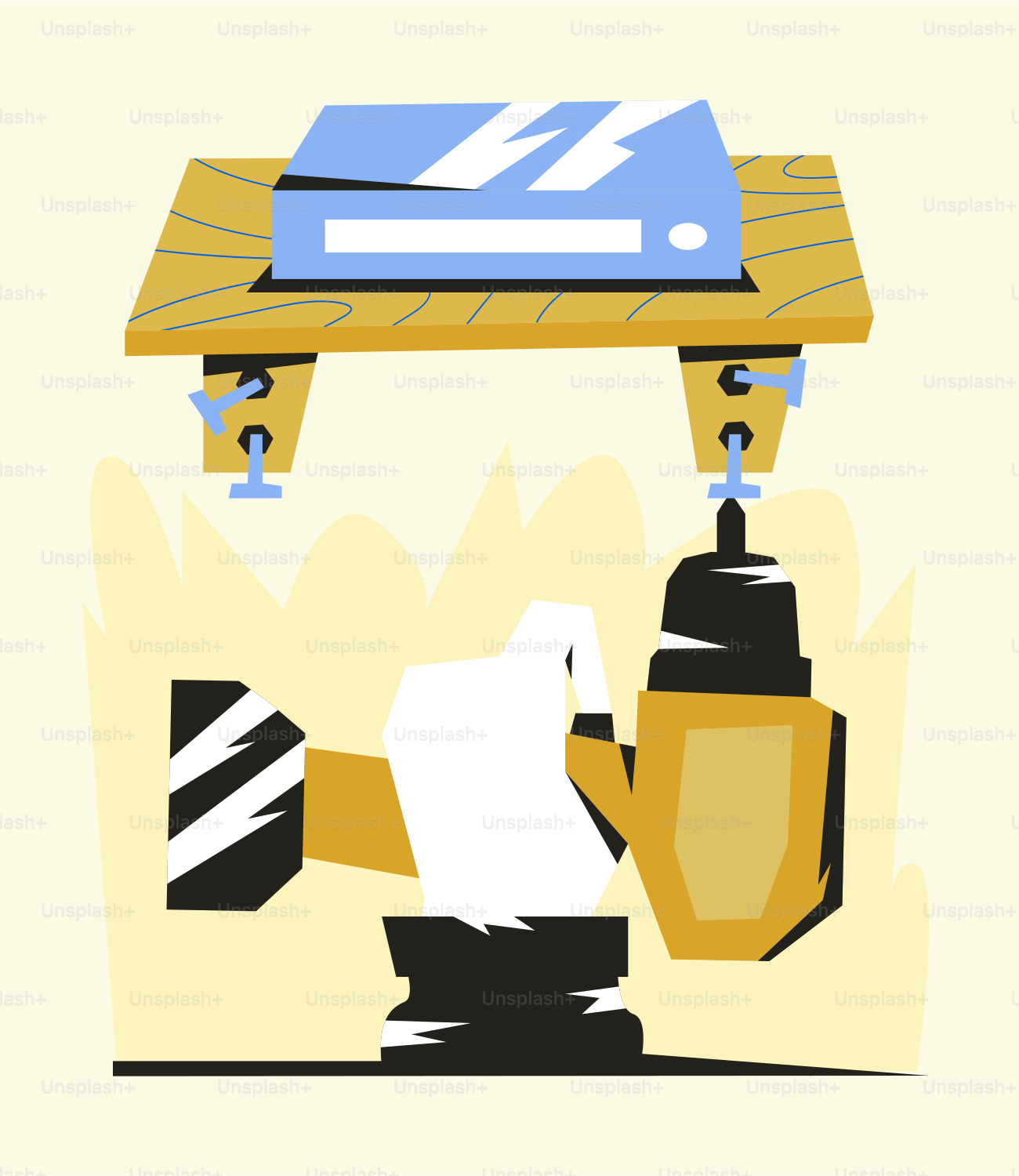 A drawing of a skateboard on top of a table