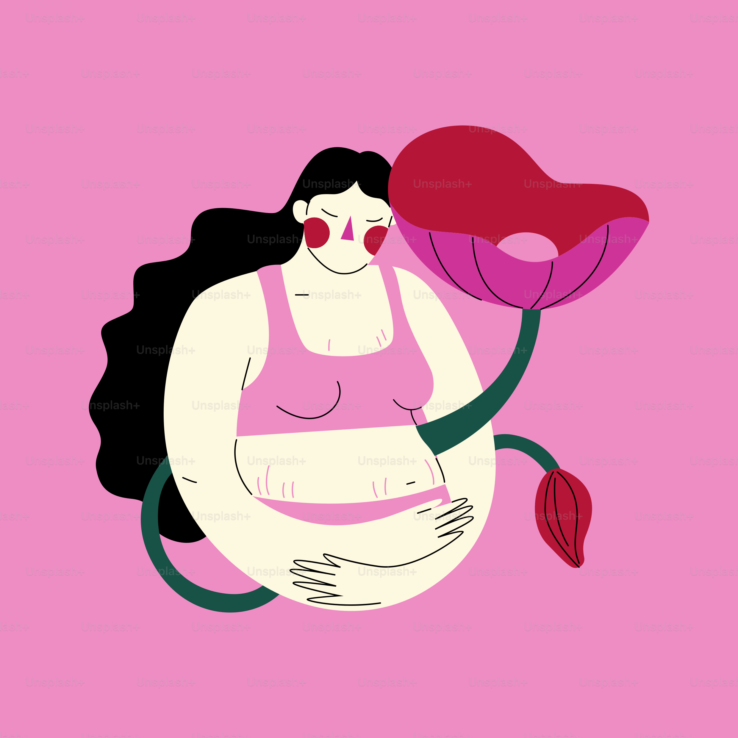 A woman with a flower in her hand