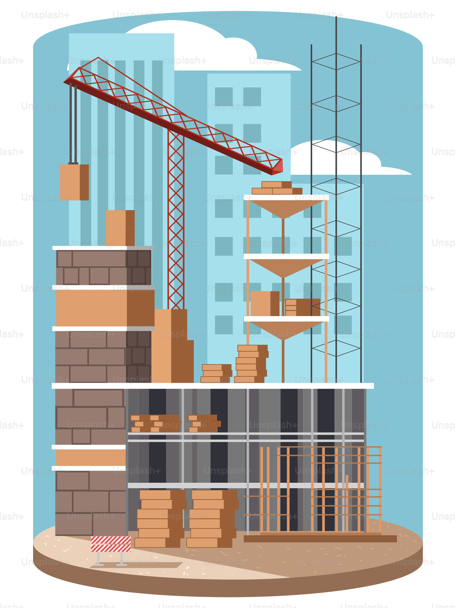 A building with a crane on top of it