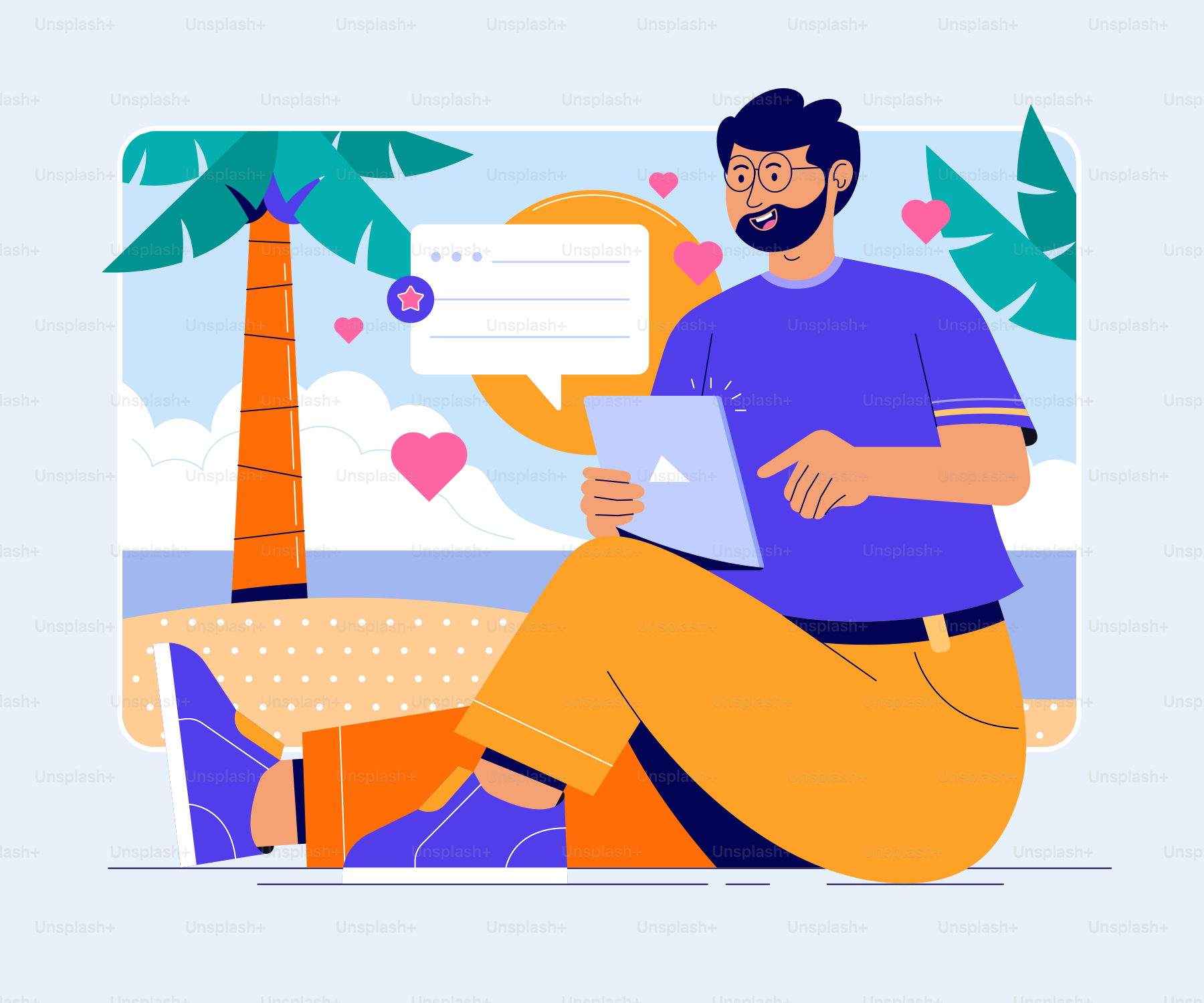 Un hombre sentado en un sofá usando una computadora portátil