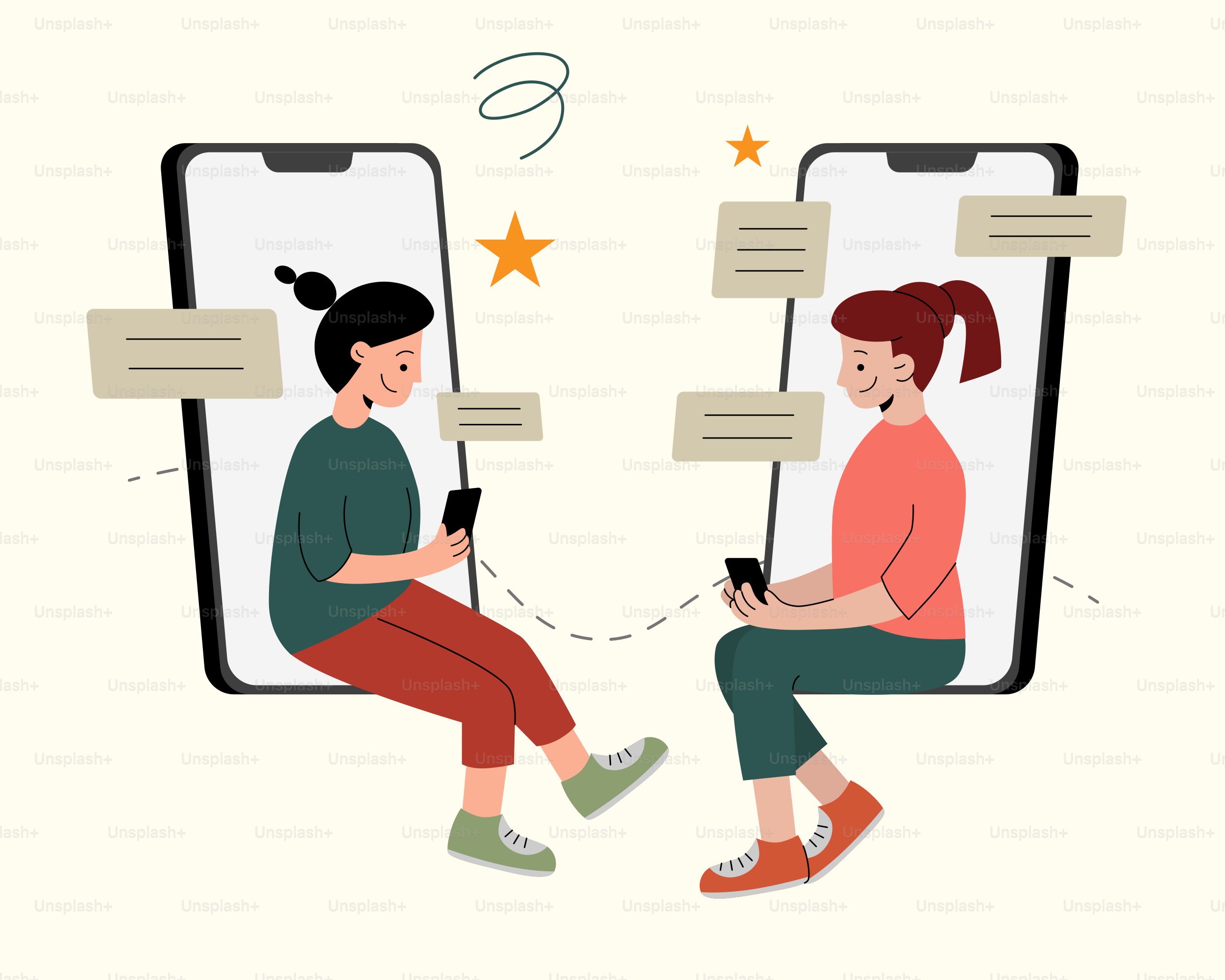 Un par de personas sentadas encima de un móvil