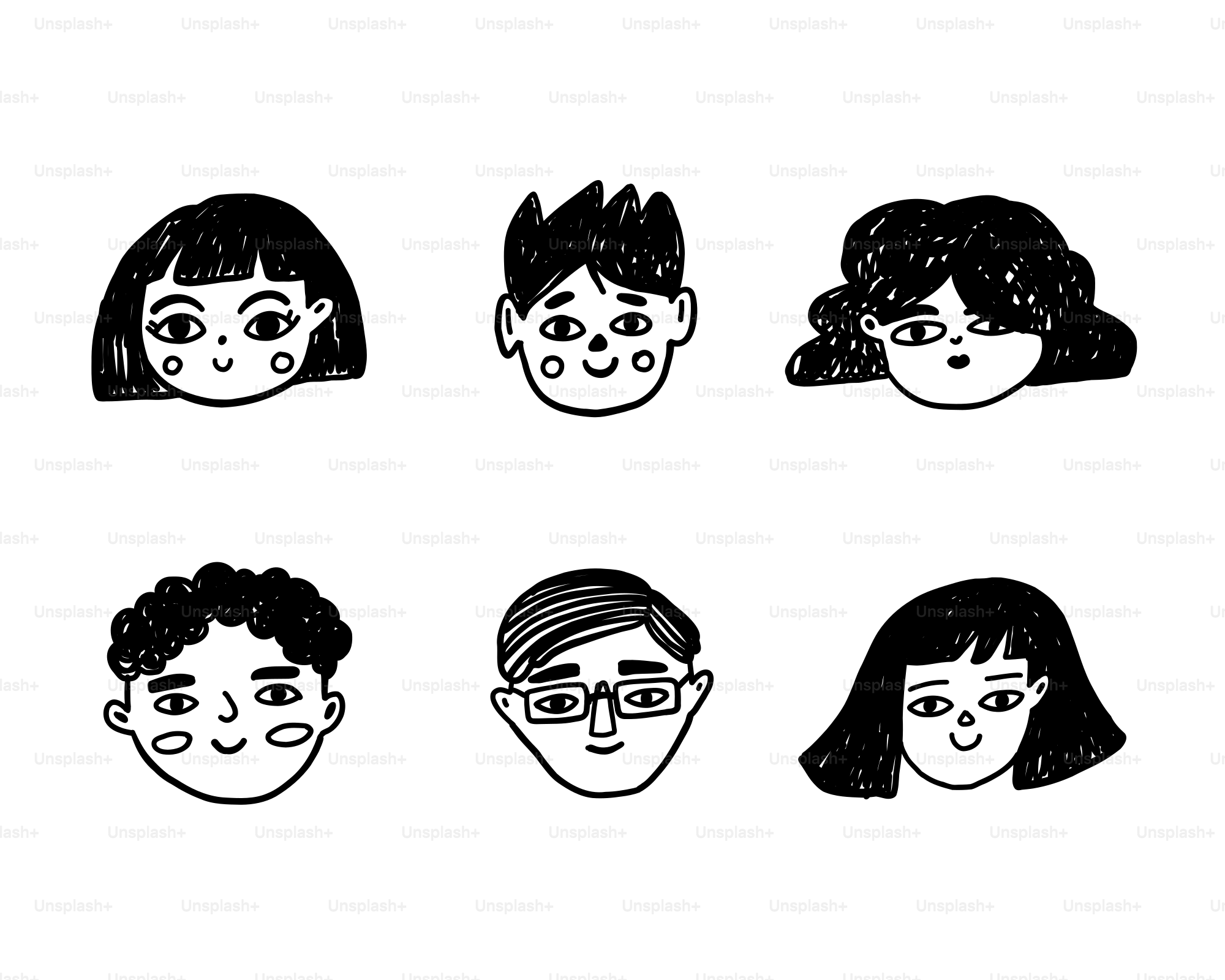 A group of people with different facial expressions