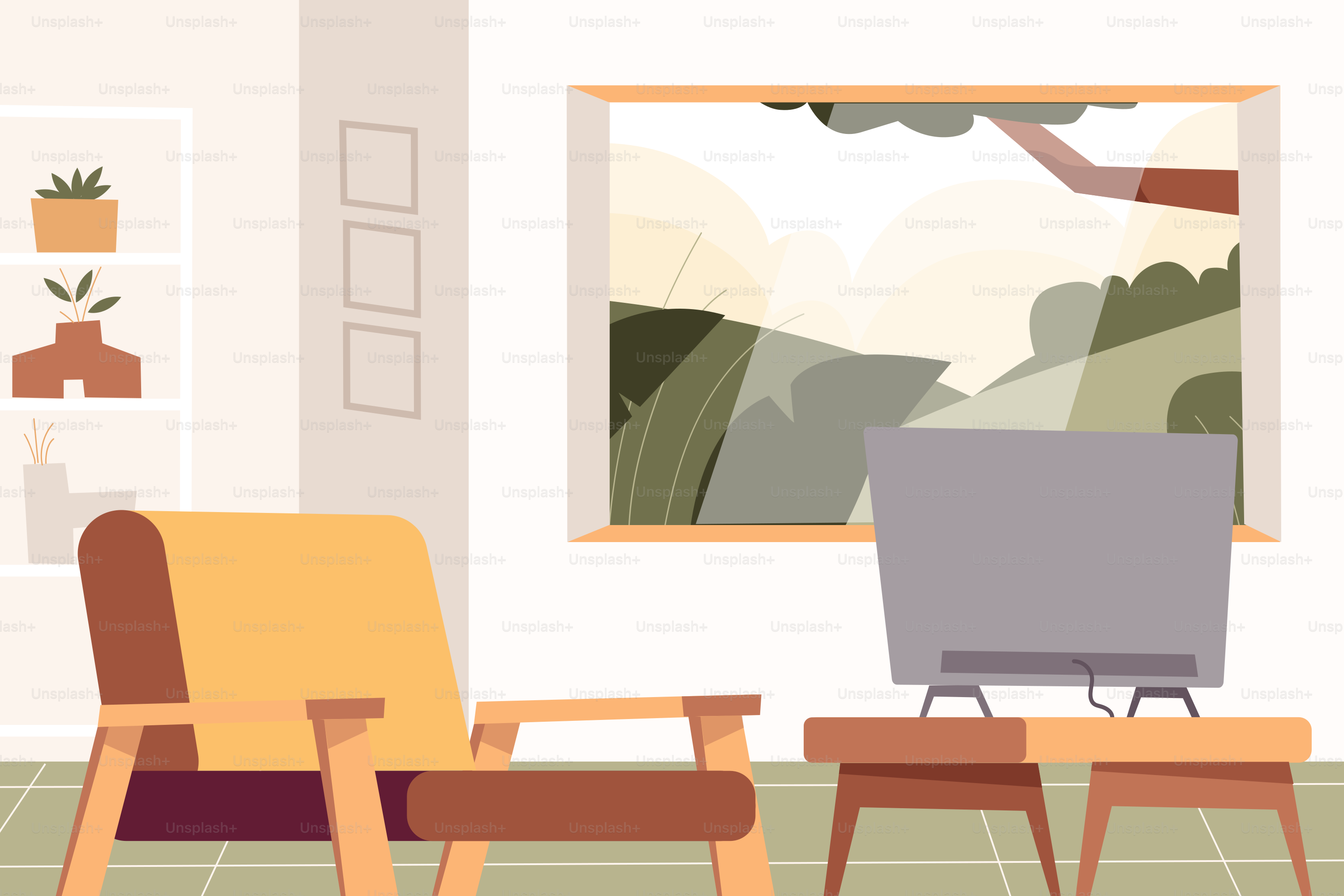 A living room filled with furniture and a flat screen TV