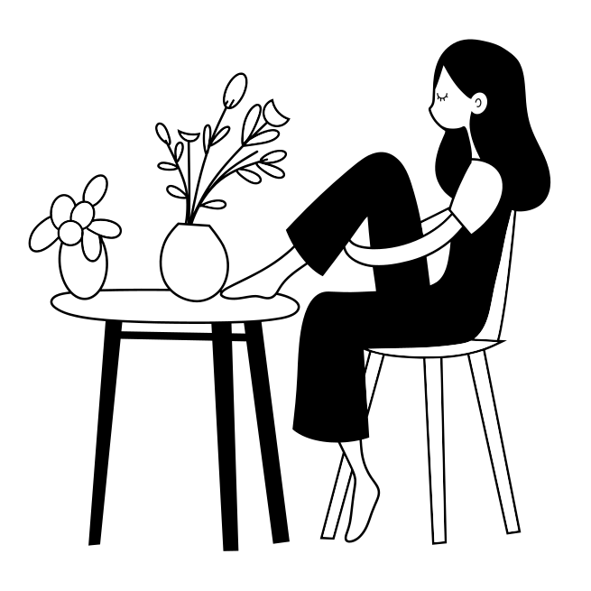 Un disegno di una ragazza seduta su un water con un fiore in mano  vettoriale – Immagine di Pianta su Unsplash, image size:3000x3000