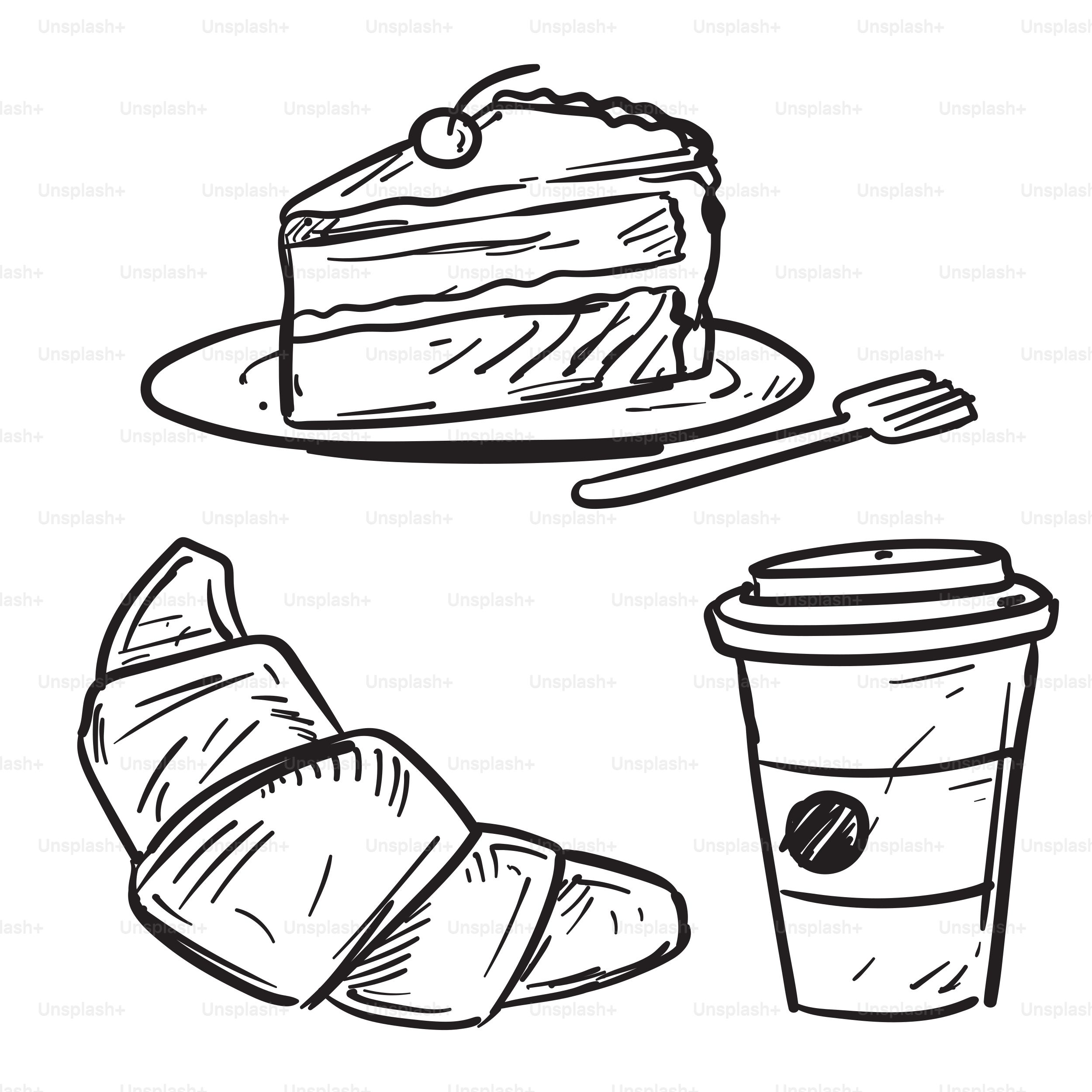 Ein Stück Kuchen und eine Tasse Kaffee