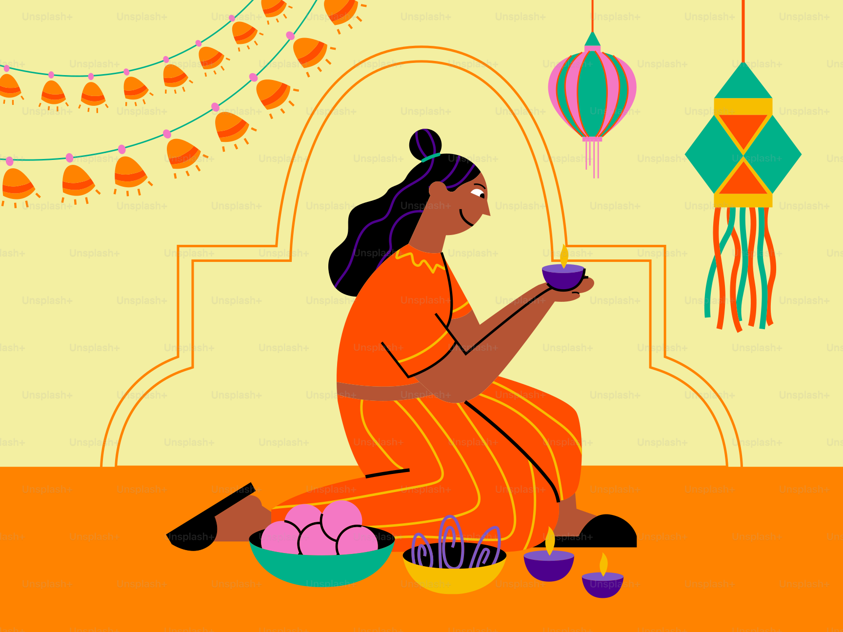 A woman sitting on the floor holding a bowl of food