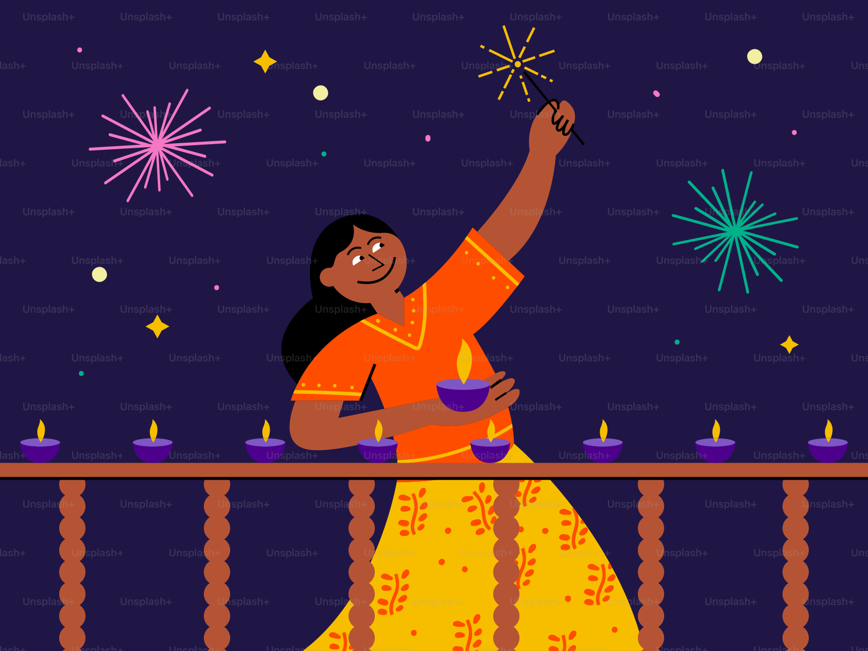 A woman in a yellow dress holding a lit candle