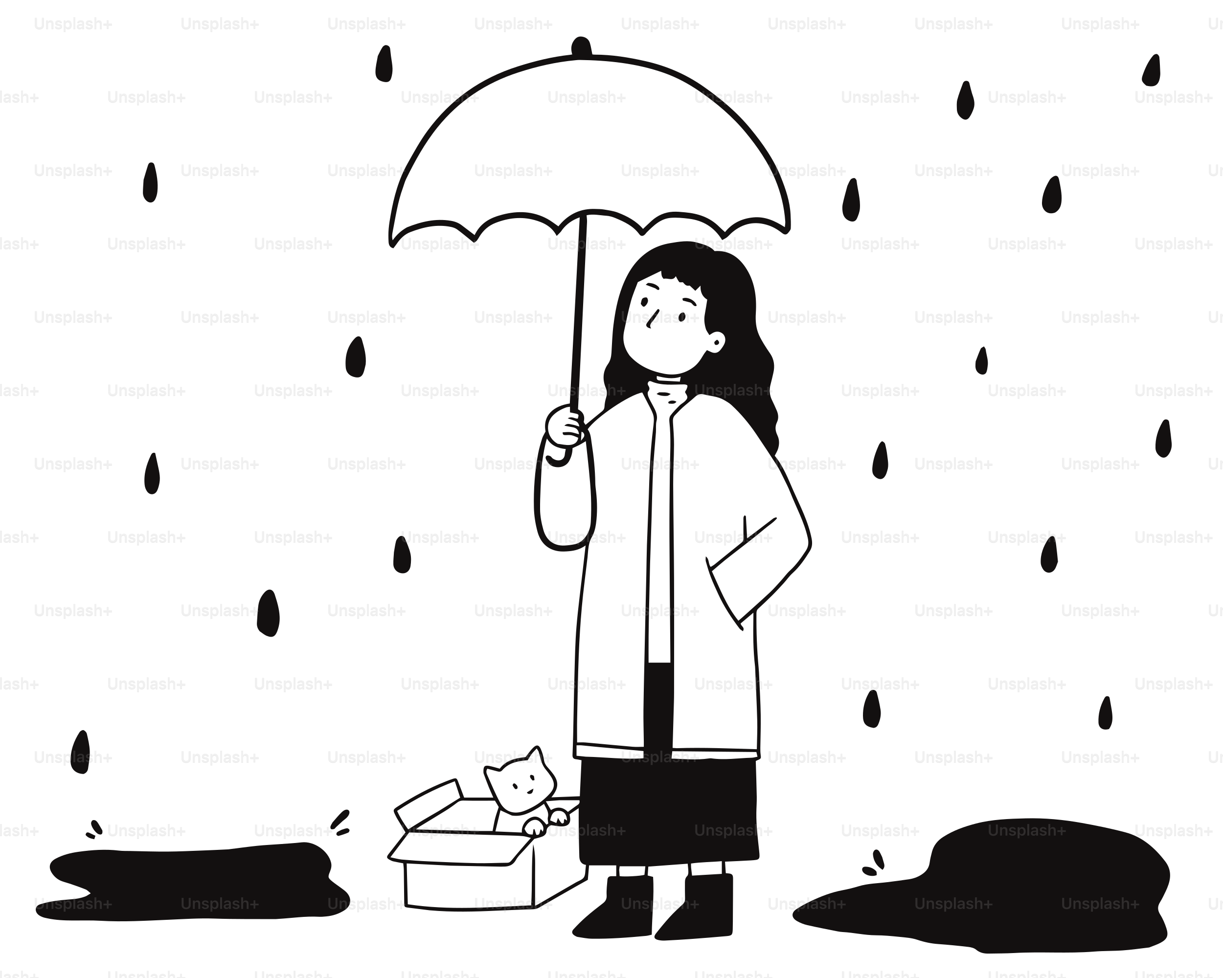 A woman holding an umbrella in the rain