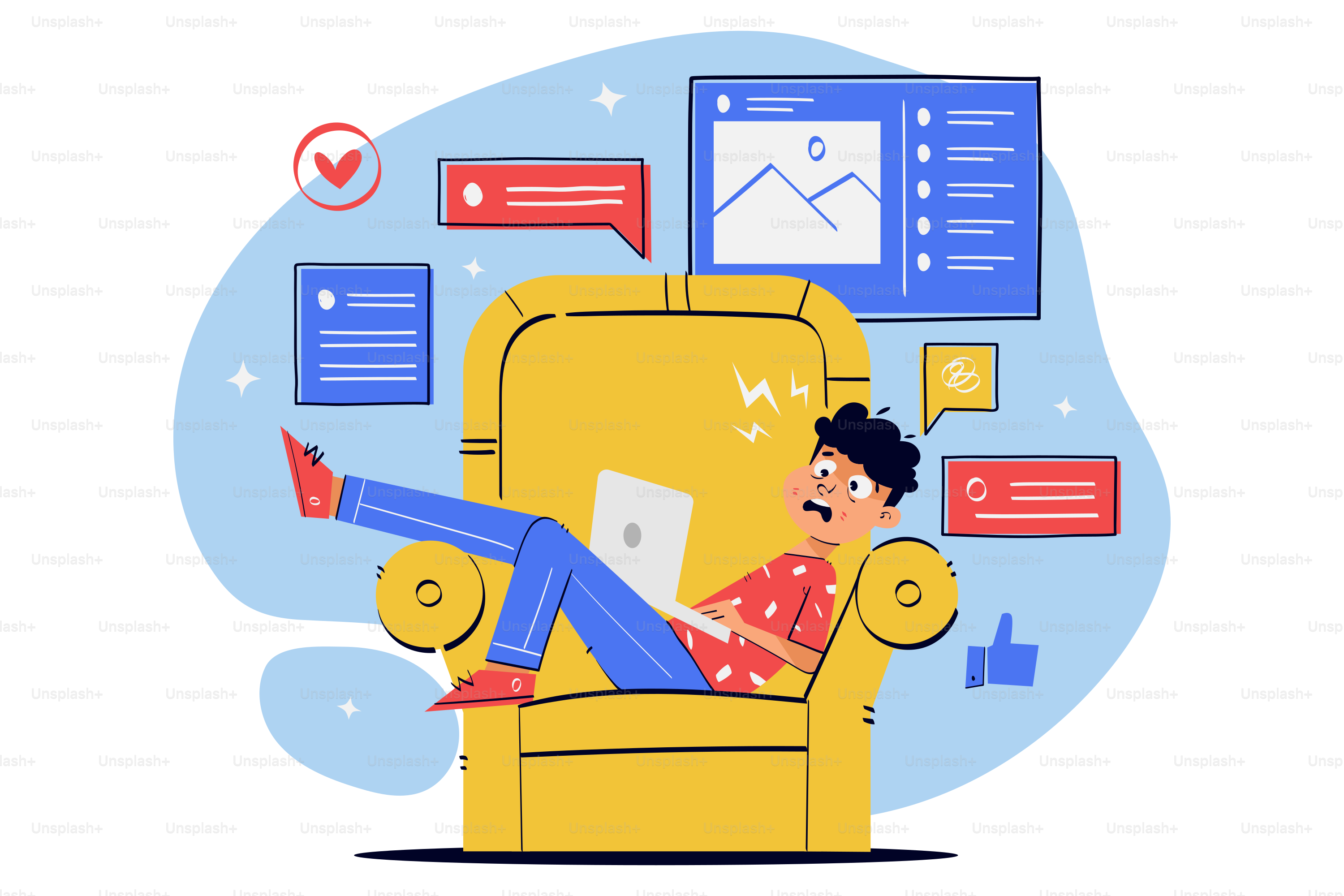 A man sitting in a chair with a laptop