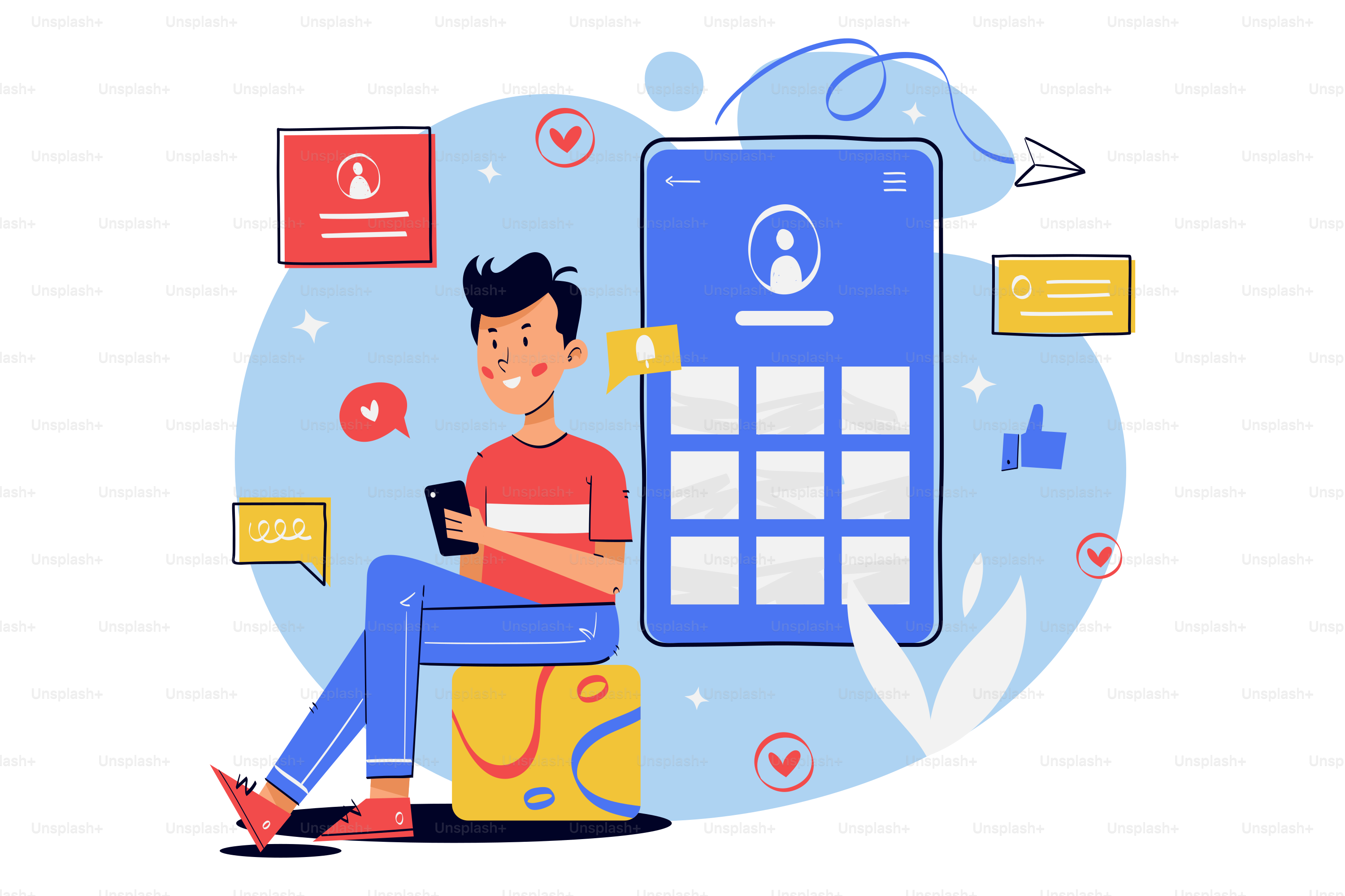 A man sitting on a chair with a cell phone in his hand