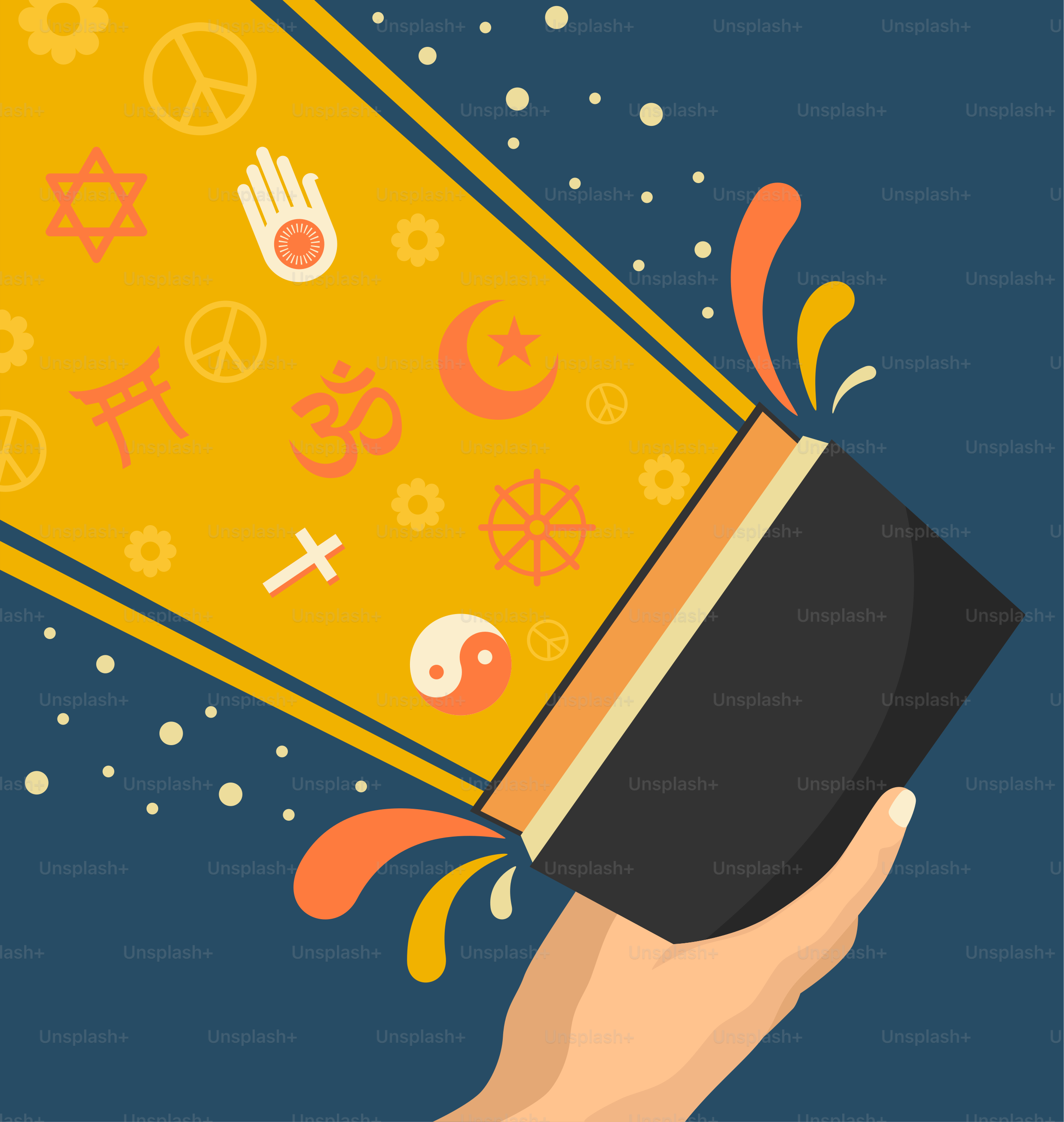 A hand holding a yellow tube with symbols on it