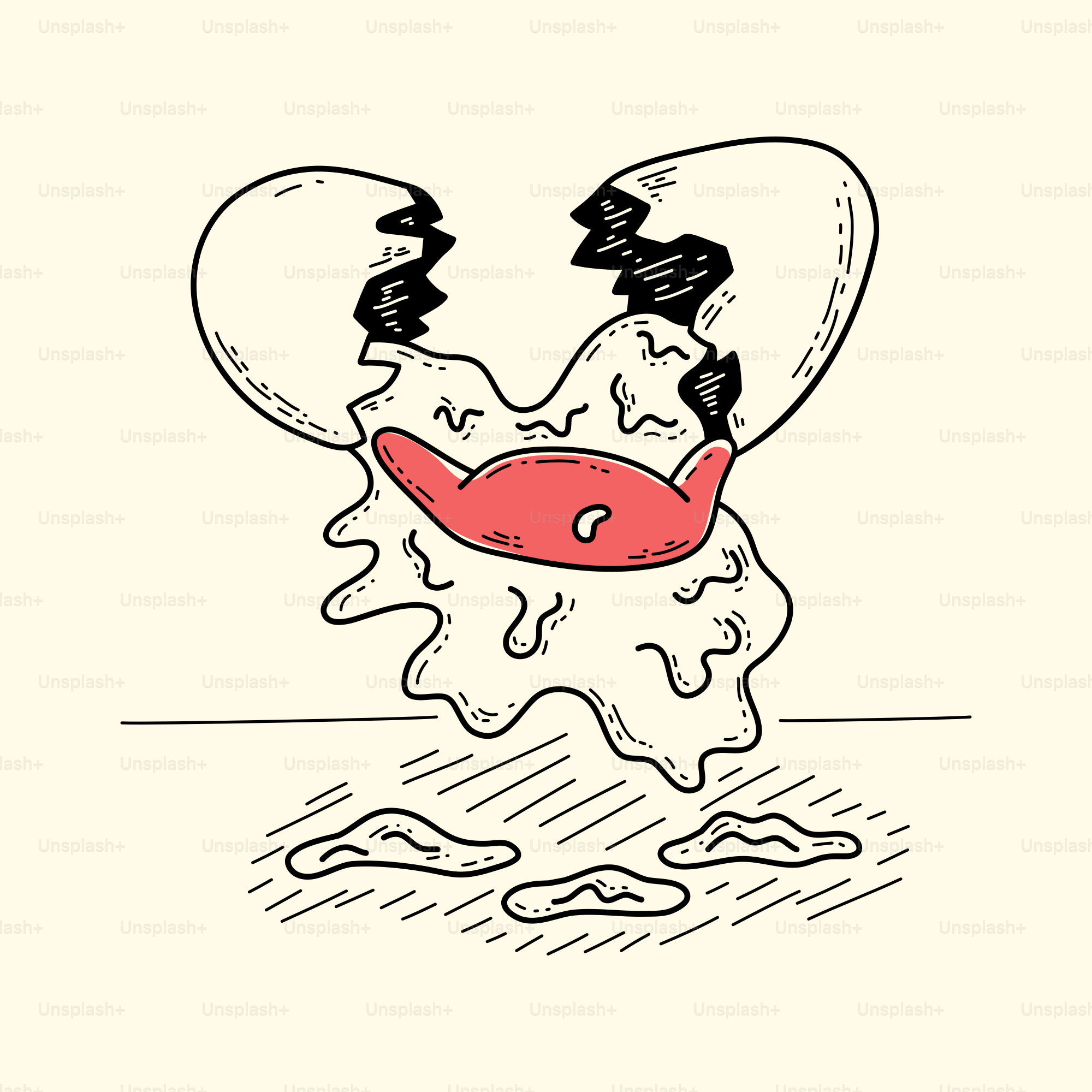 A drawing of a brain with a hole in the middle of it