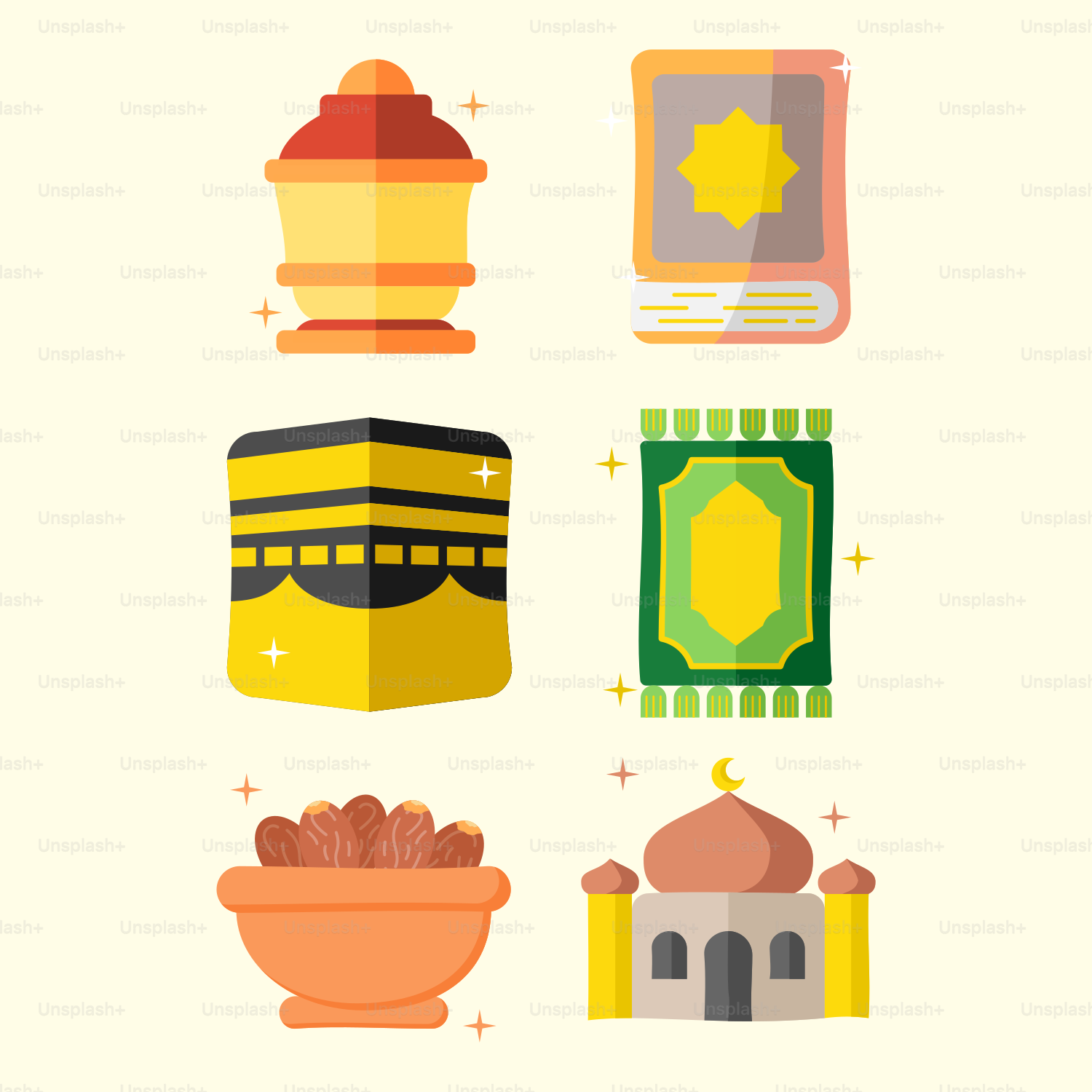 A bunch of different types of objects on a white background