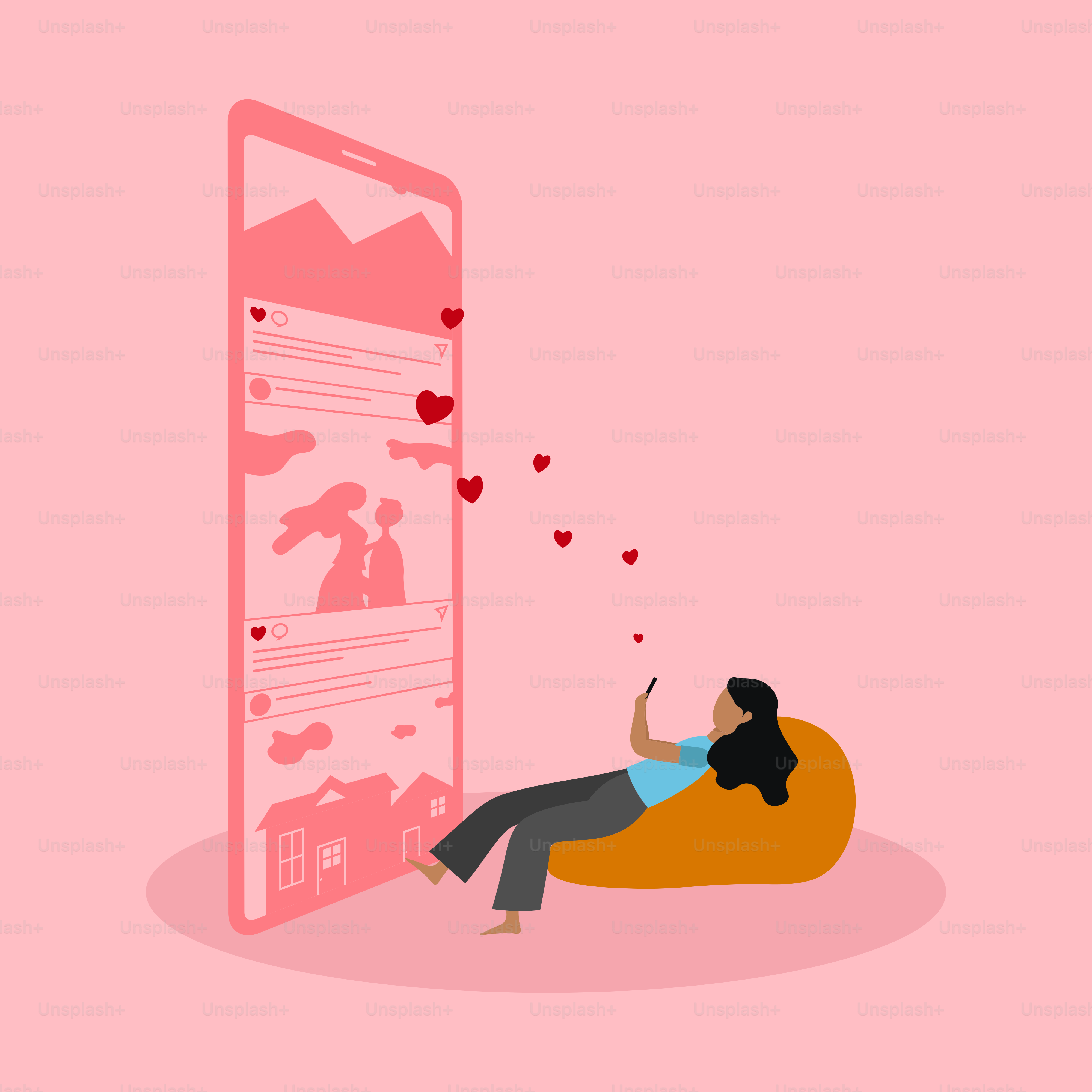 A woman is sitting on a couch and touching a phone screen