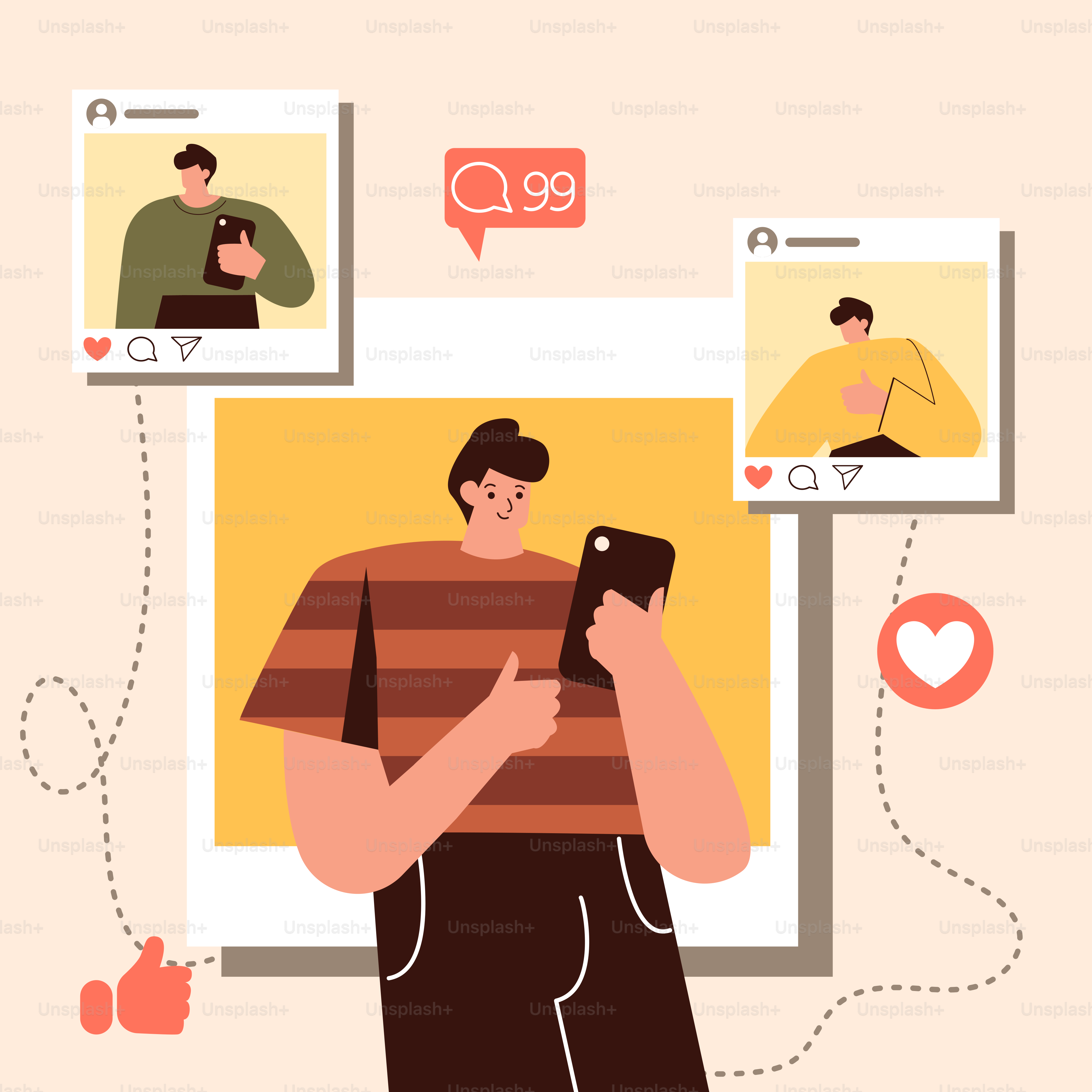 A man is looking at his cell phone