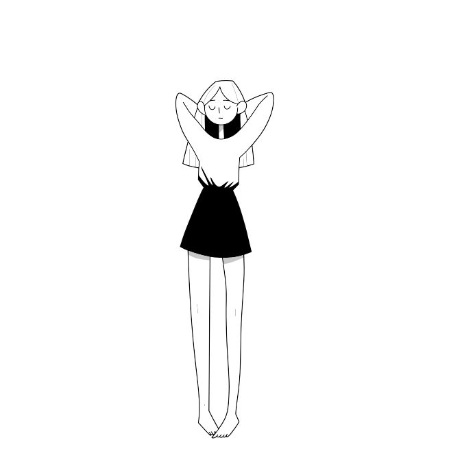 Un dessin d’une femme en robe noire