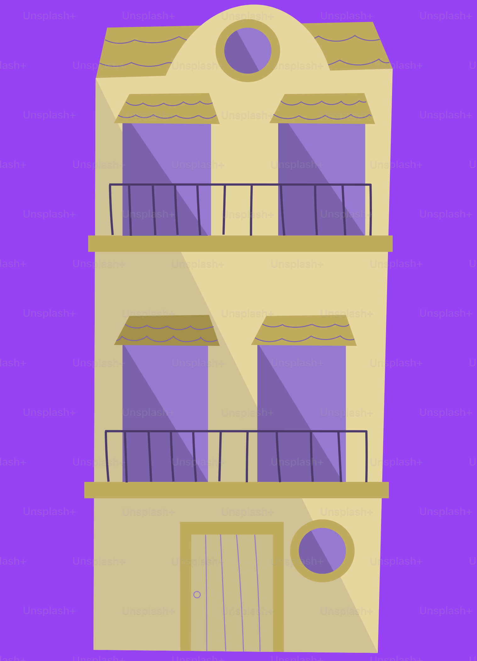 A tall building with balconies on top of it