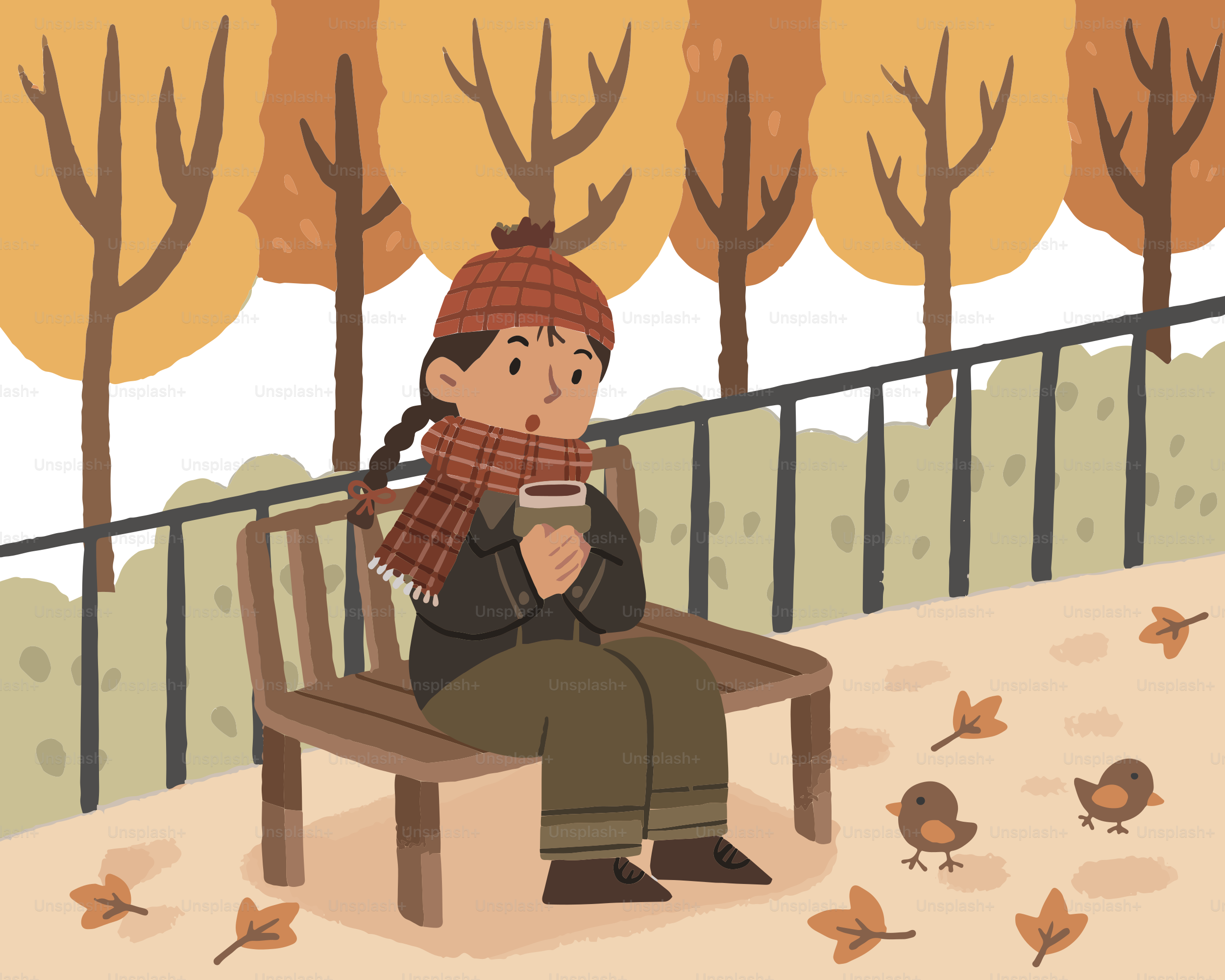 A person sitting on a bench in a park