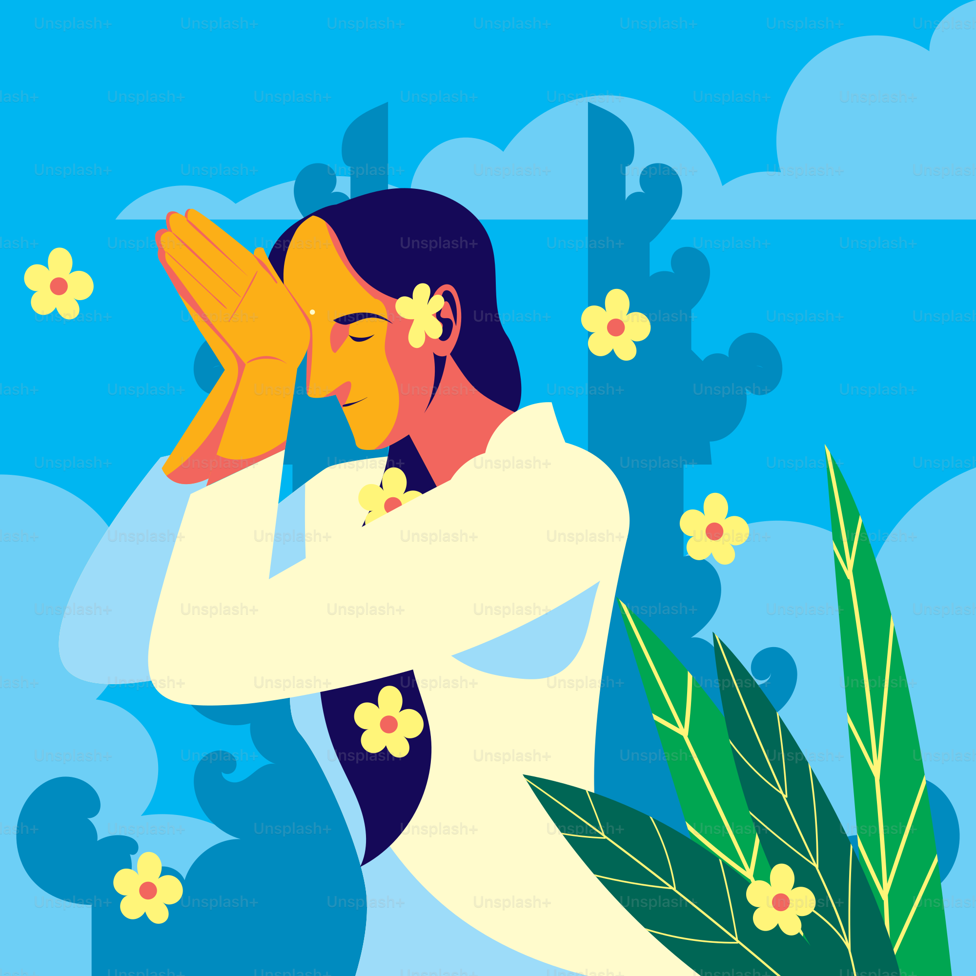 A woman holding a fish in her hands