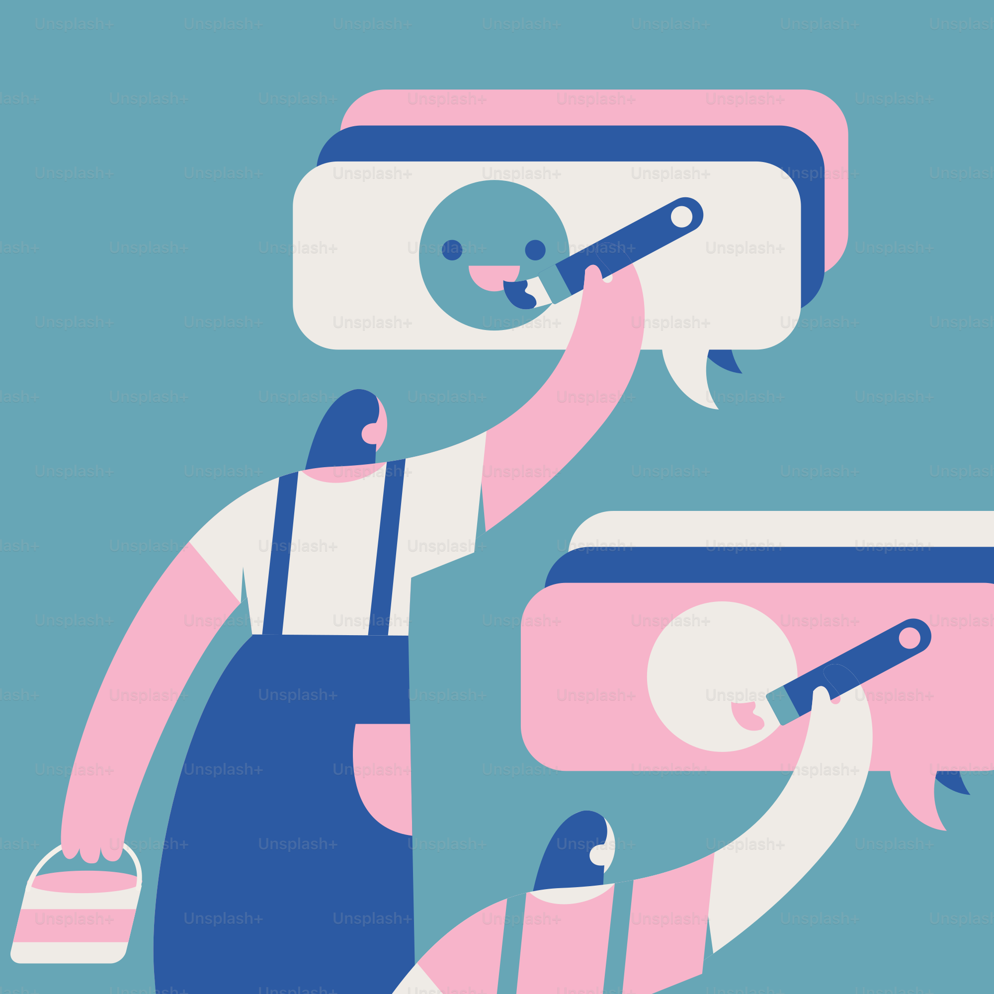 Eine Frau malt ein Bild mit einem Pinsel