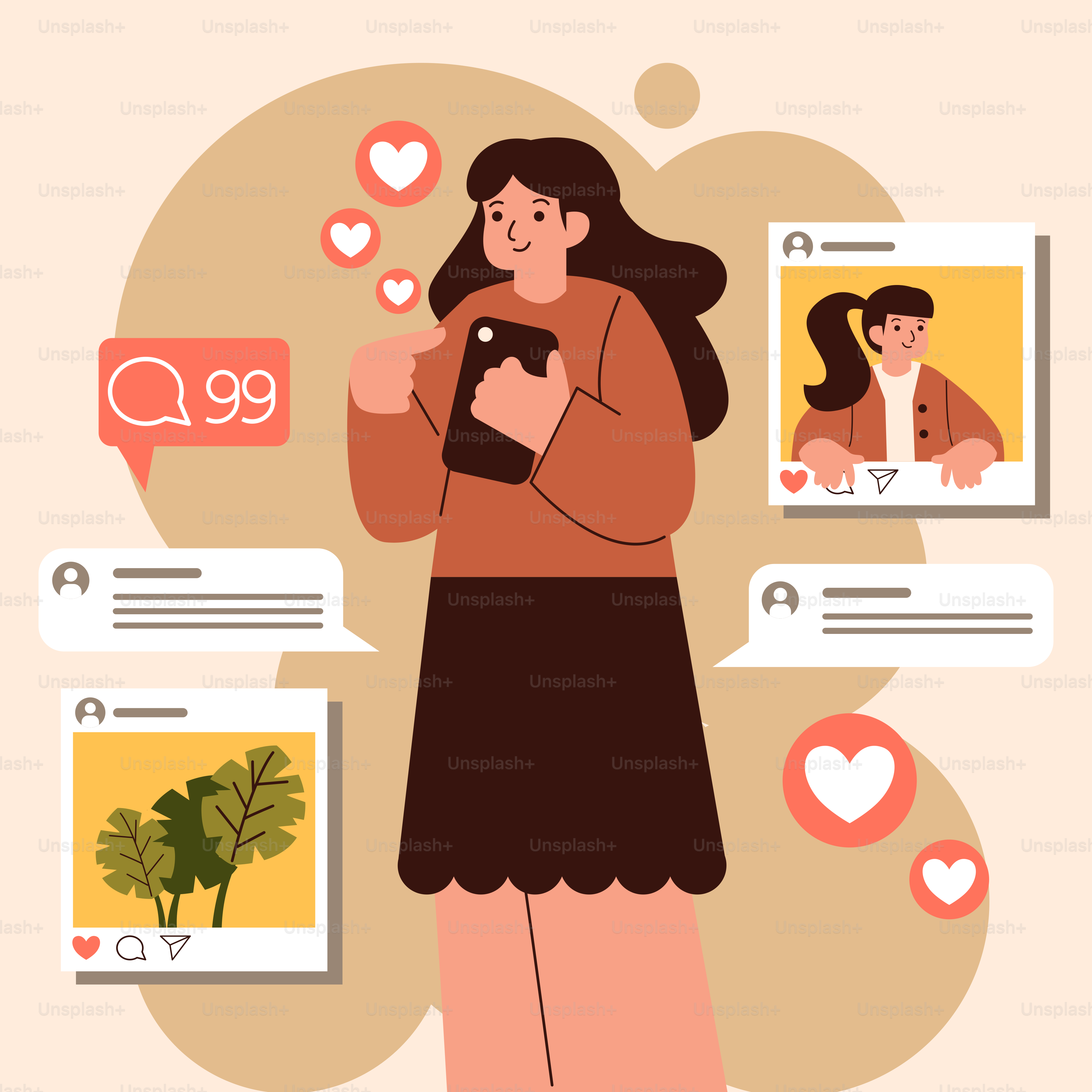 Uma mulher segurando um smartphone nas mãos