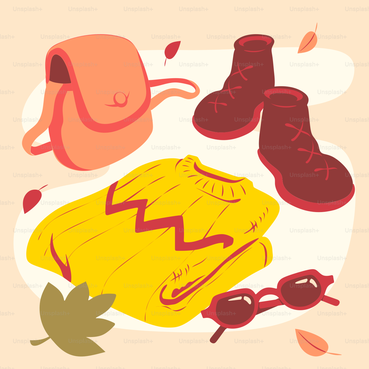 A drawing of a pile of clothes and shoes