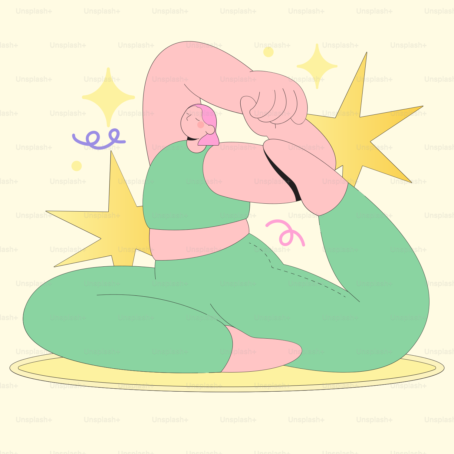 A woman sitting on the ground with a star in her hand