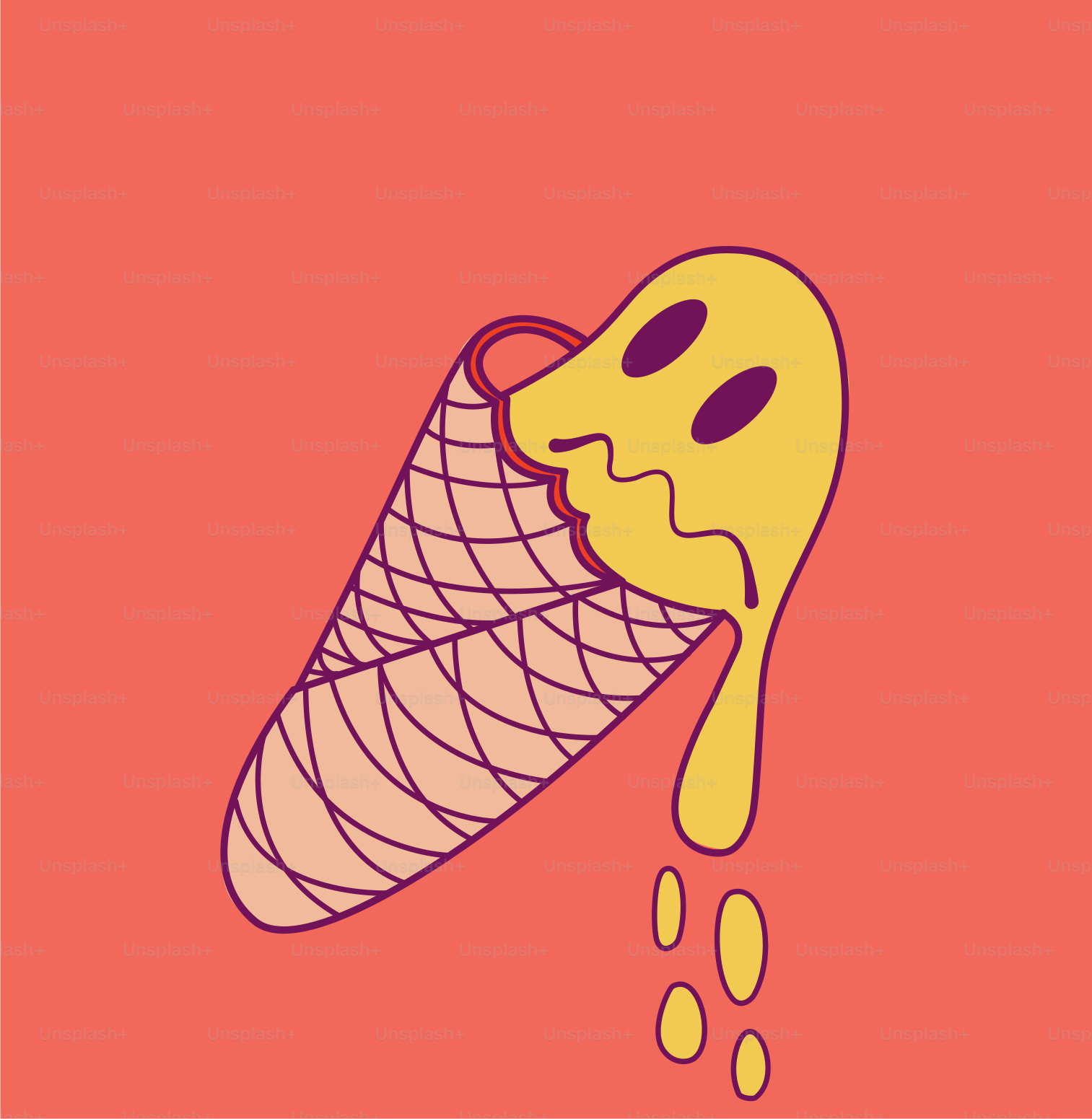 Cono de helado rojo y rosa de 16\, image size:3000x3075