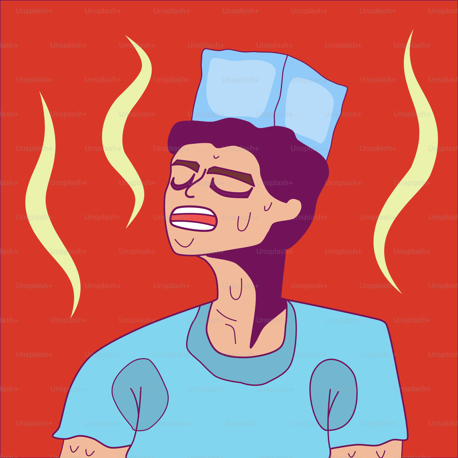 A cartoon of a man with a hat on his head