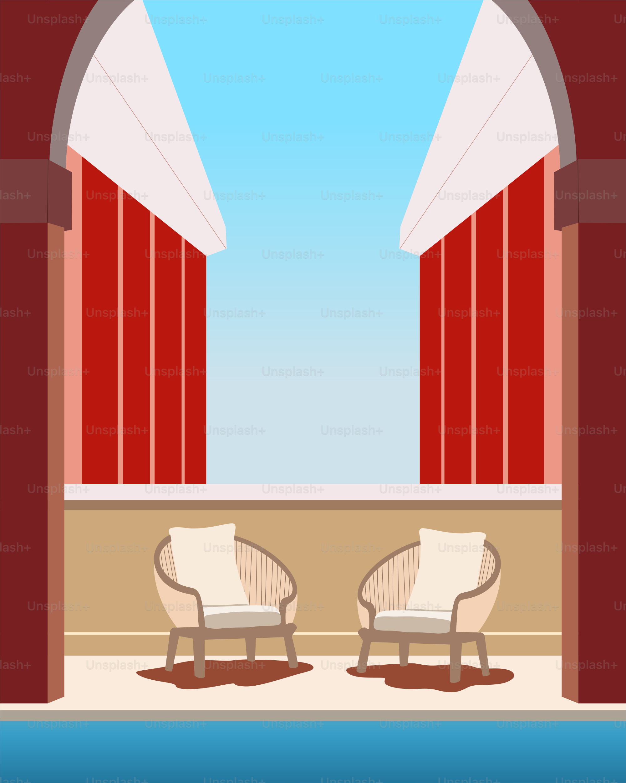 A couple of chairs sitting in front of a window