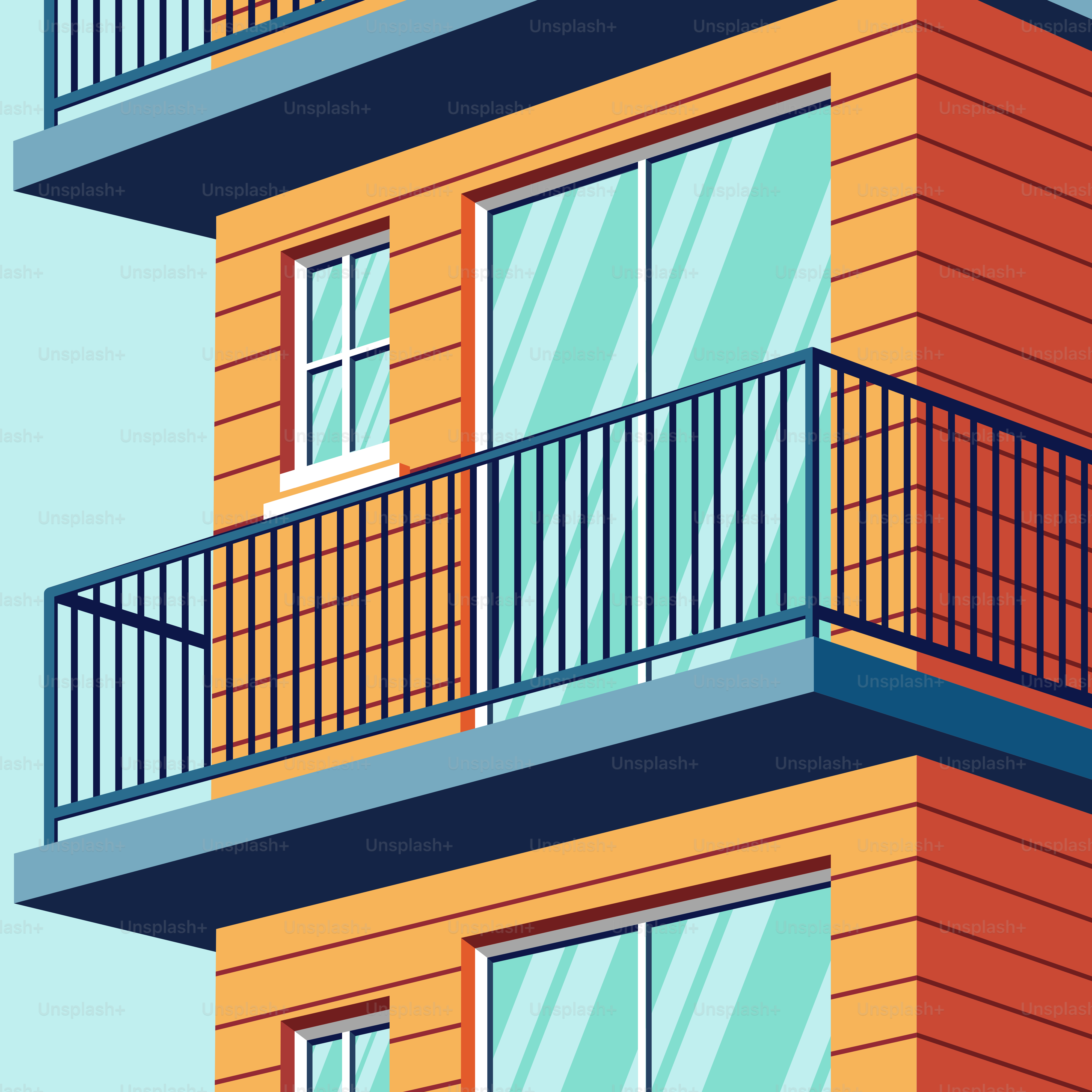 A tall building with balconies and a balcony