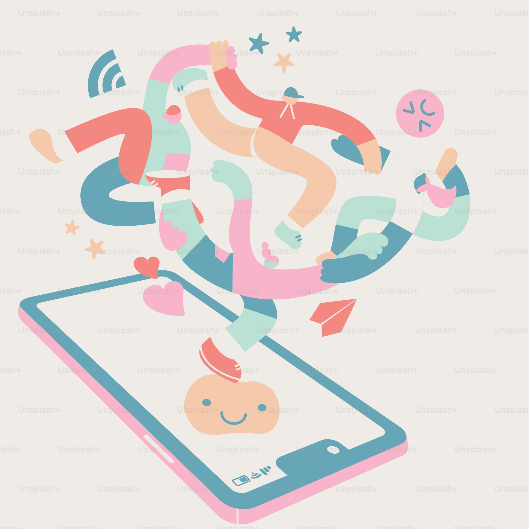 A phone with a cartoon character on the screen