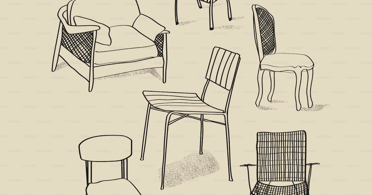 A drawing of a set of six chairs vector – Furniture Image on Unsplash