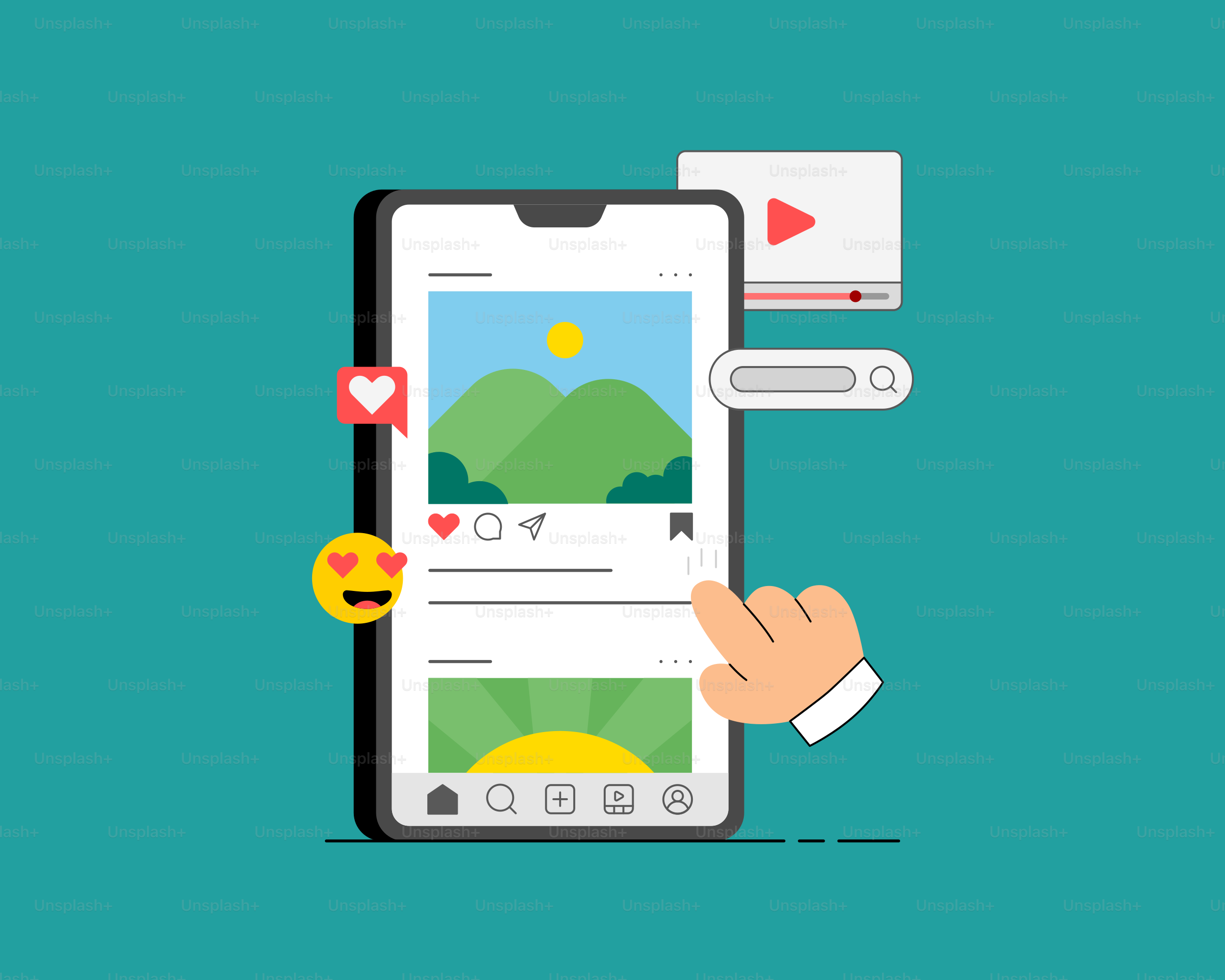 A hand holding a smart phone with a video game on the screen