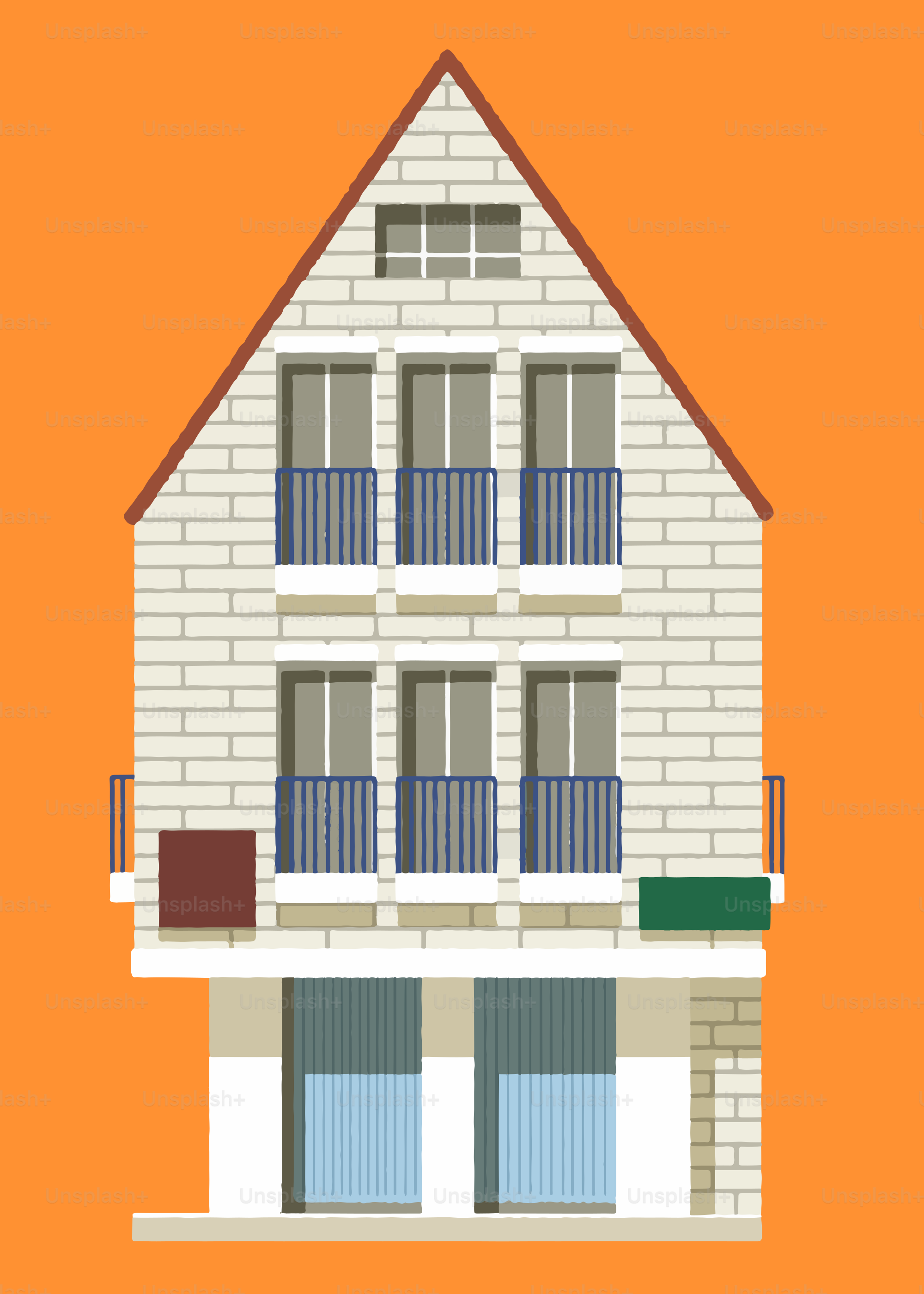 Una foto de una casa con balcón y balcones