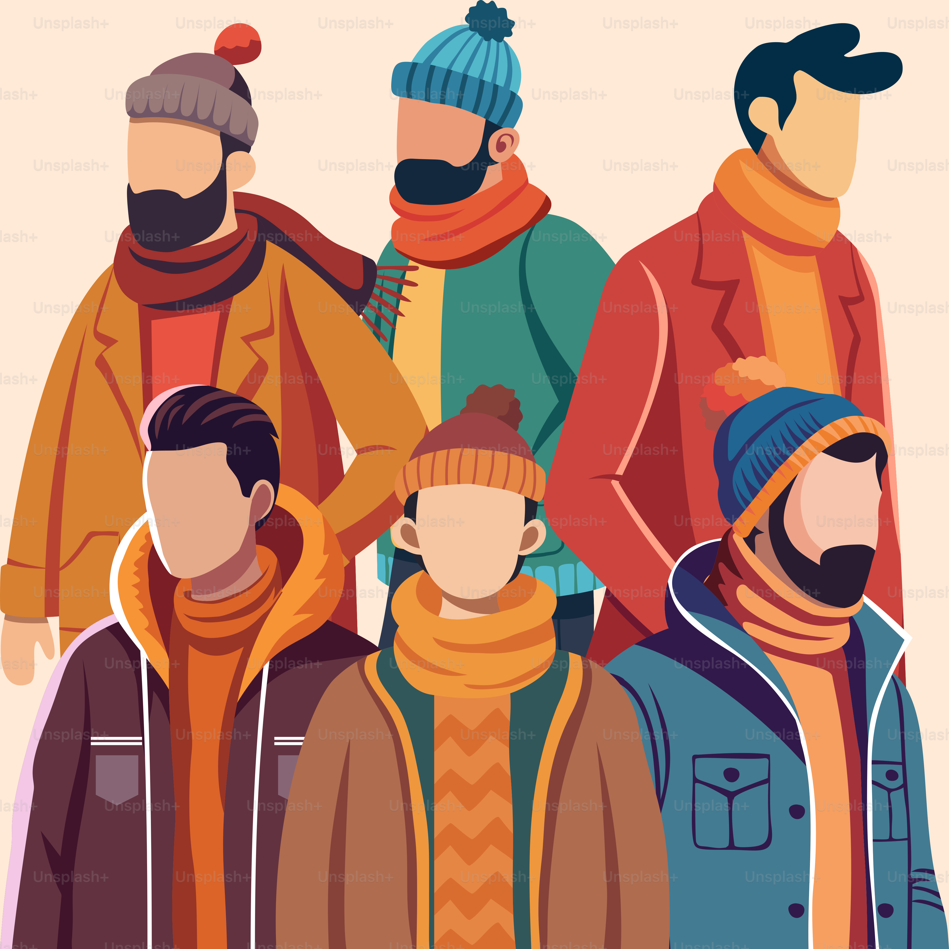 Un groupe d’hommes debout les uns à côté des autres