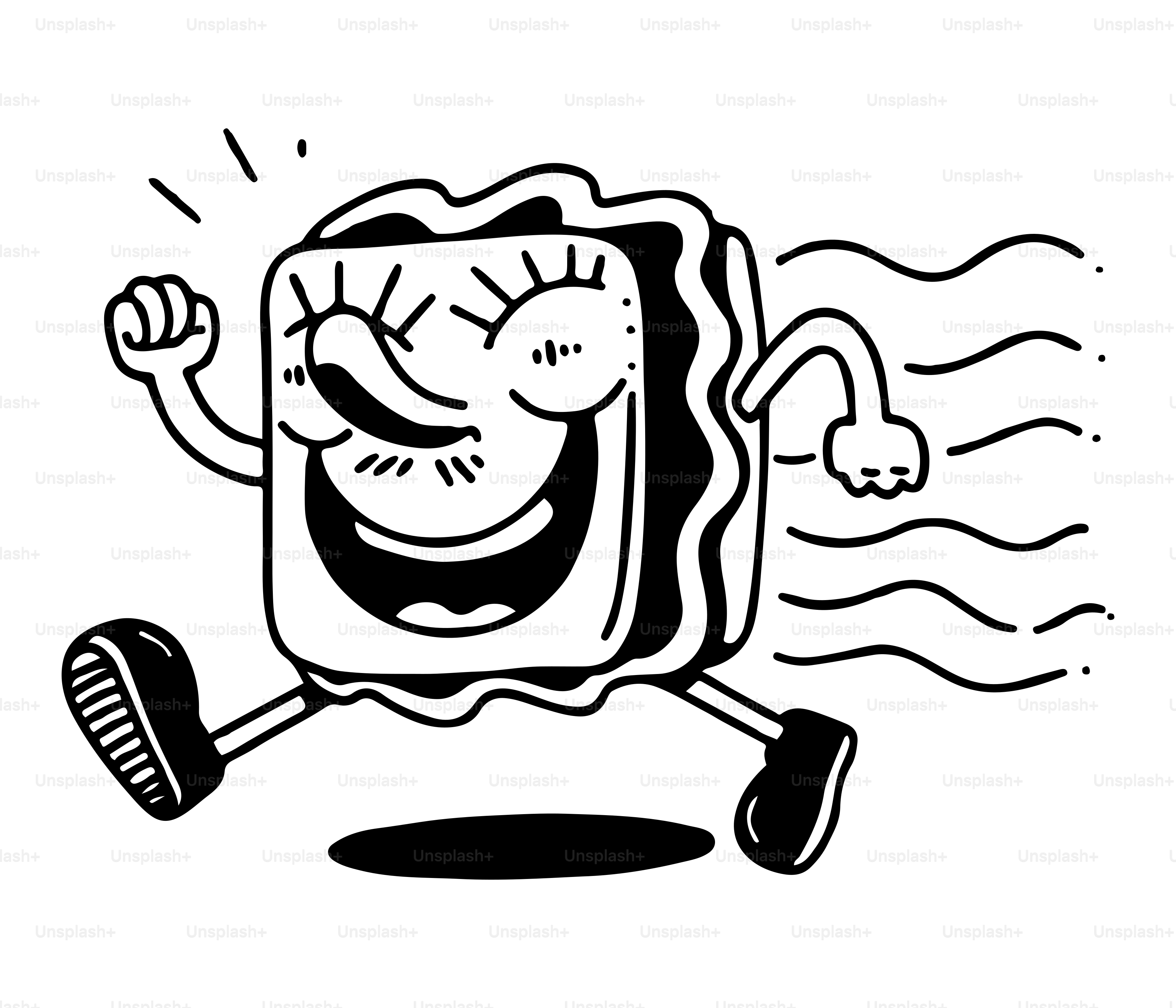 Un dessin en noir et blanc d’un personnage de dessin animé