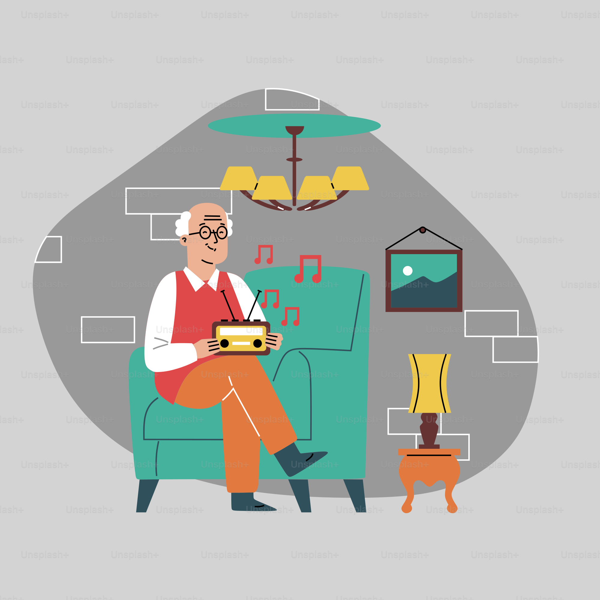 A man sitting on a couch holding a tray of food