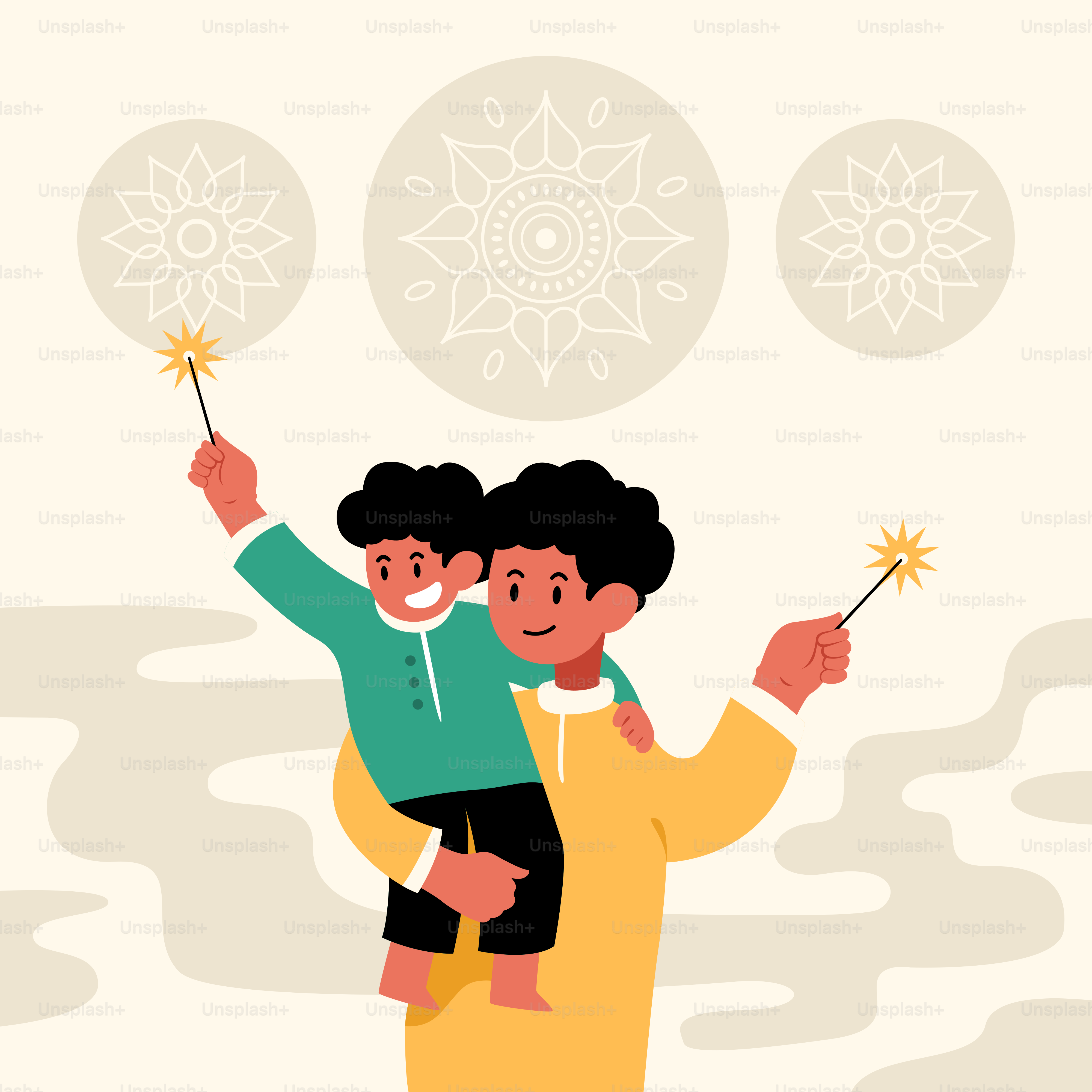 A couple of people that are holding sparklers