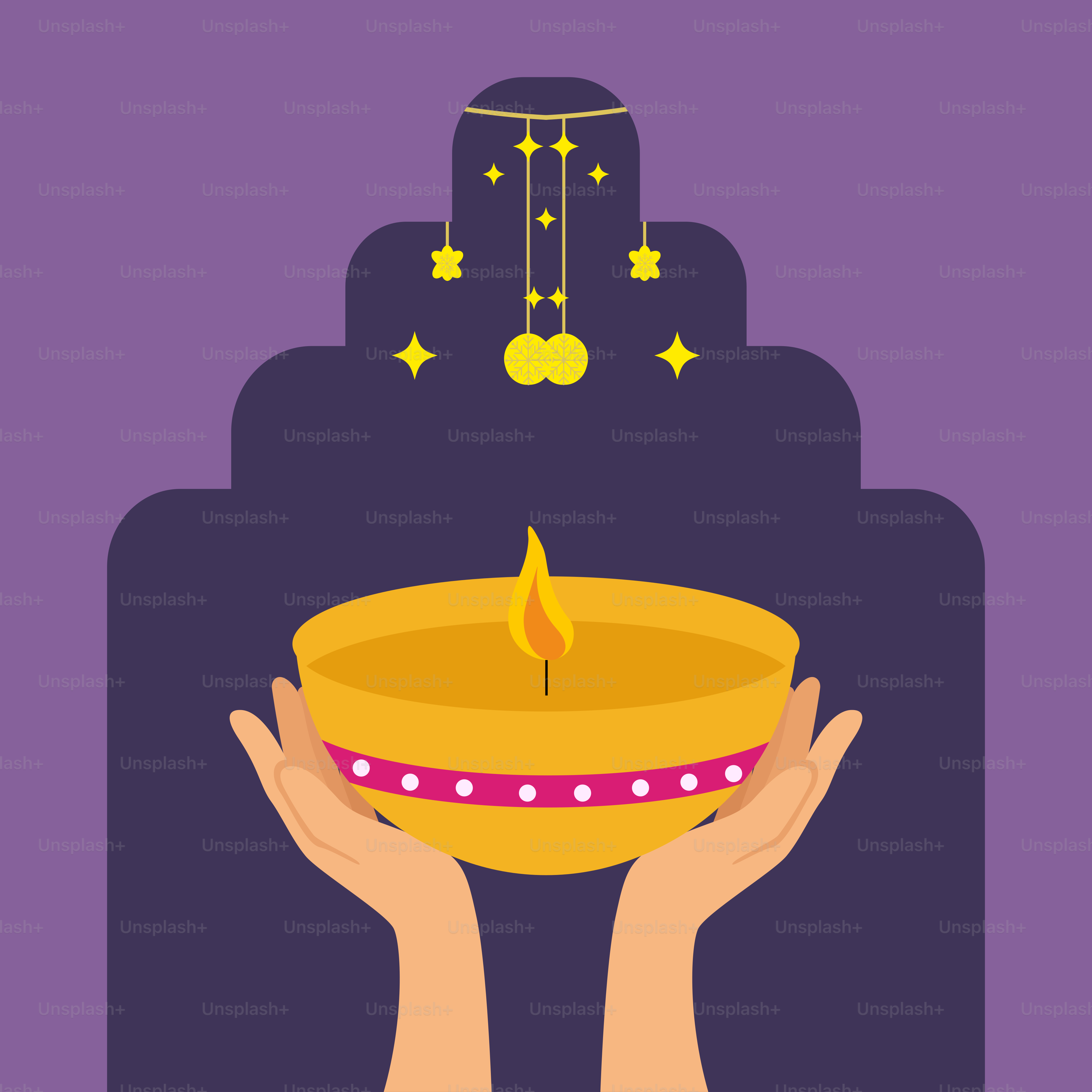 A person holding a bowl with a candle in it