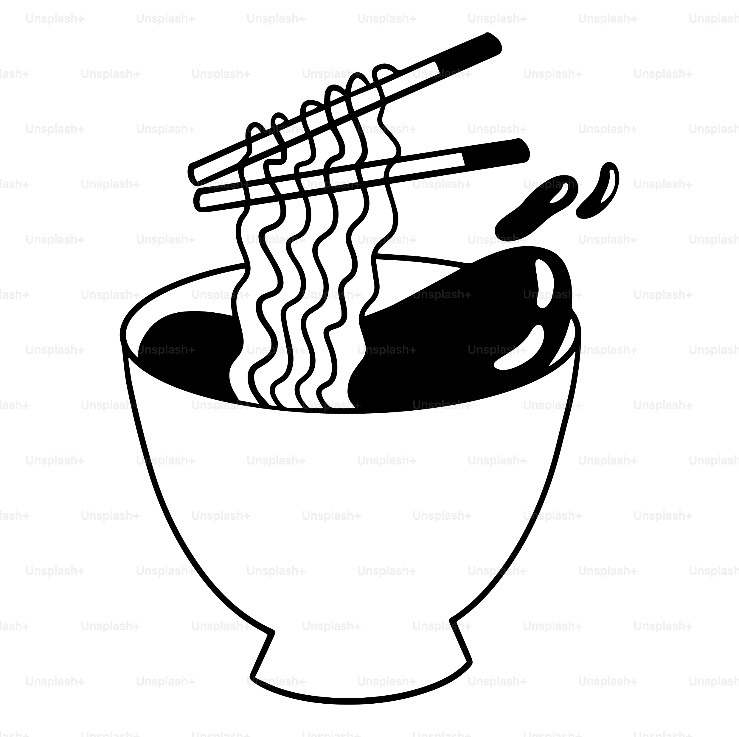 A bowl of noodles with chopsticks in it