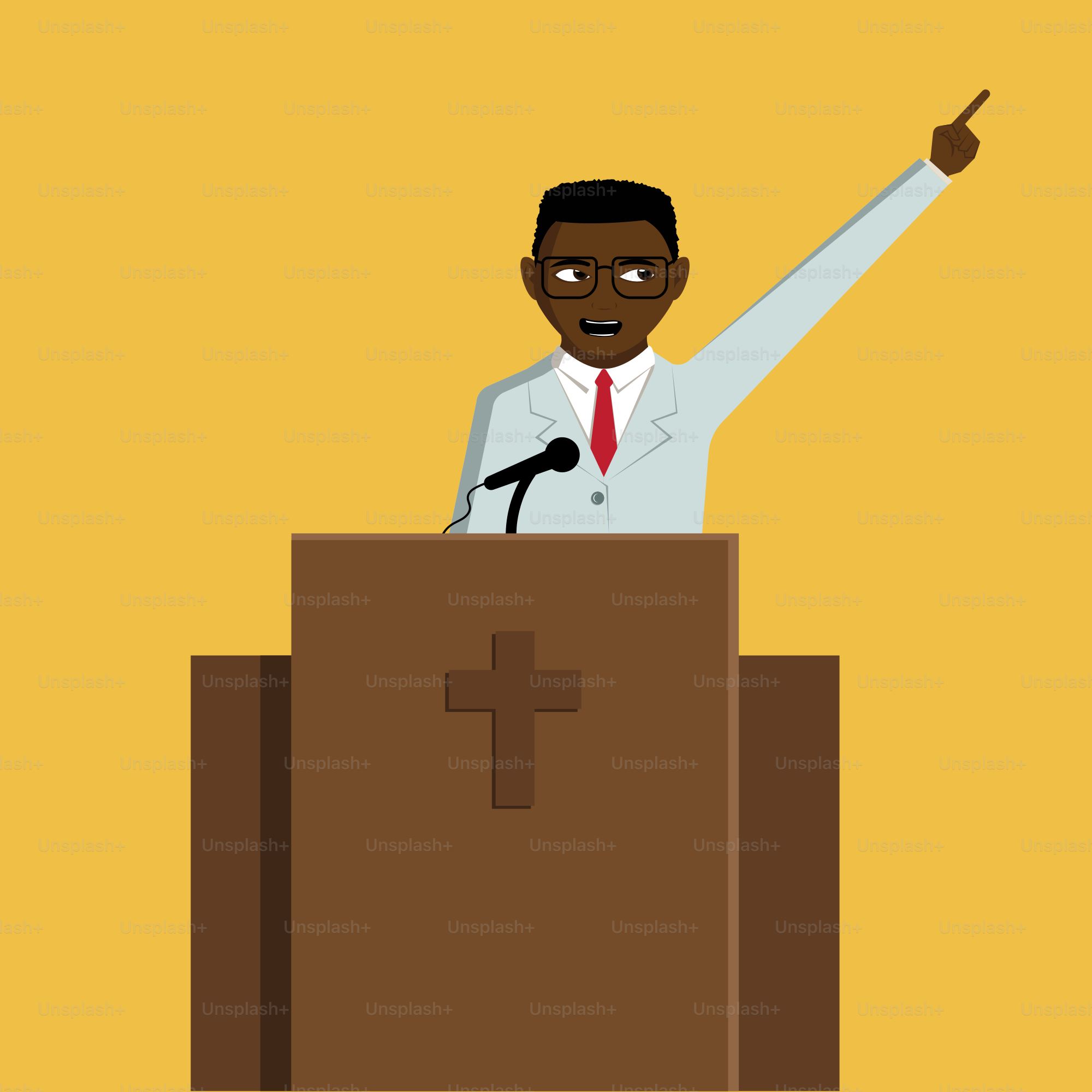 Um homem fazendo um discurso de um pódio