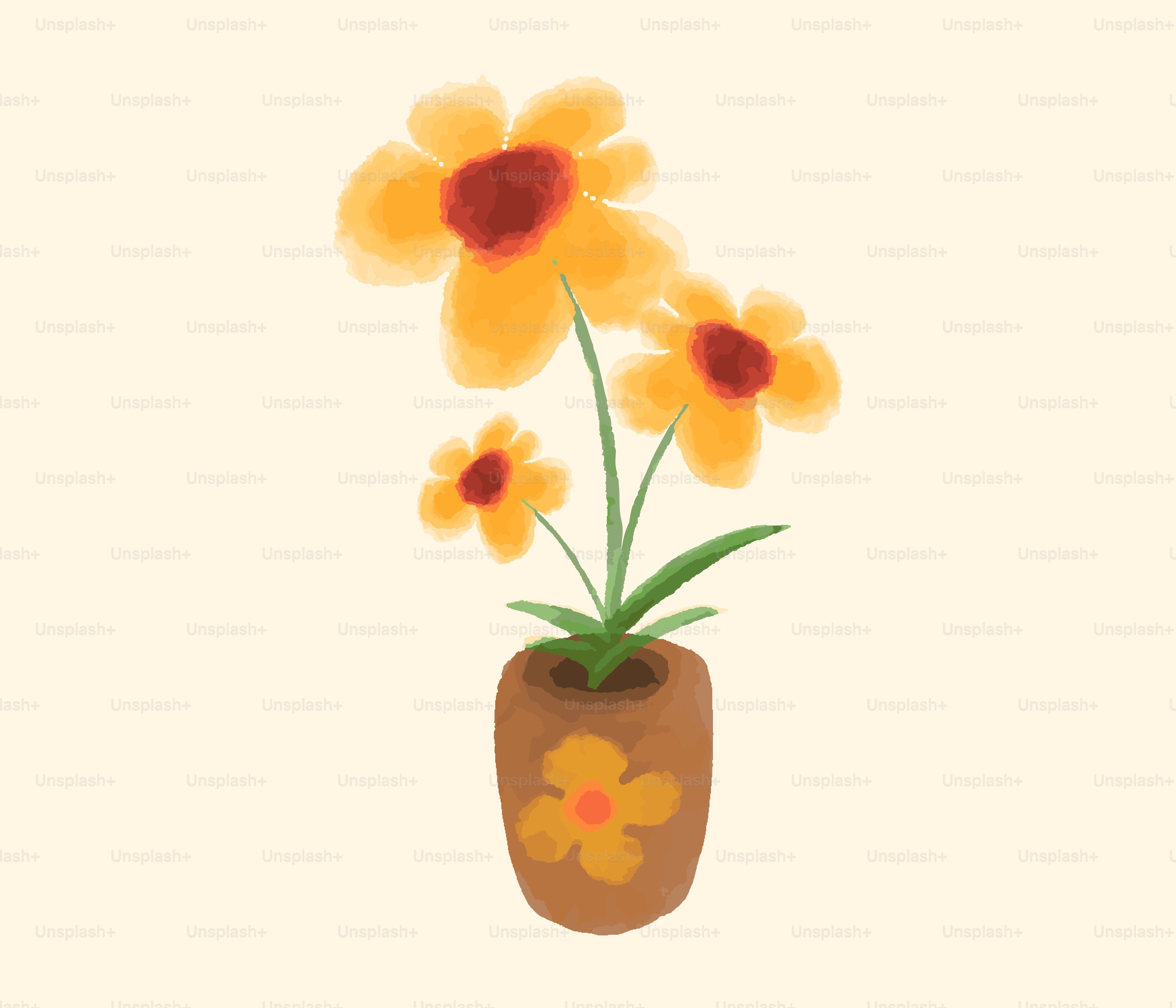 Una imagen de un jarrón con flores