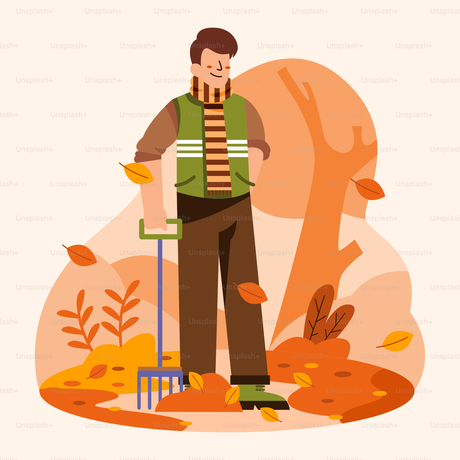 Um homem de barba em pé em um campo
