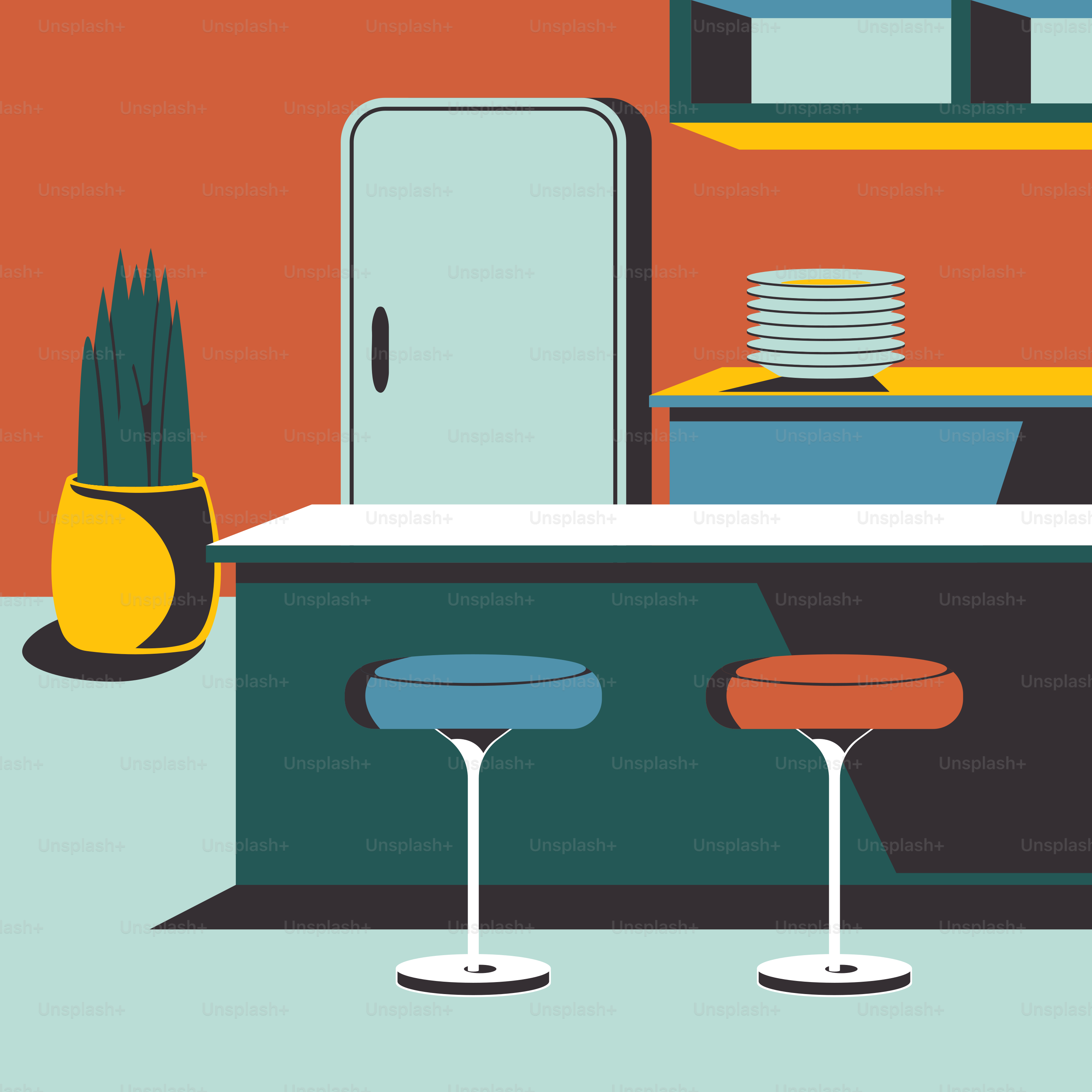 Una cocina con encimera y nevera