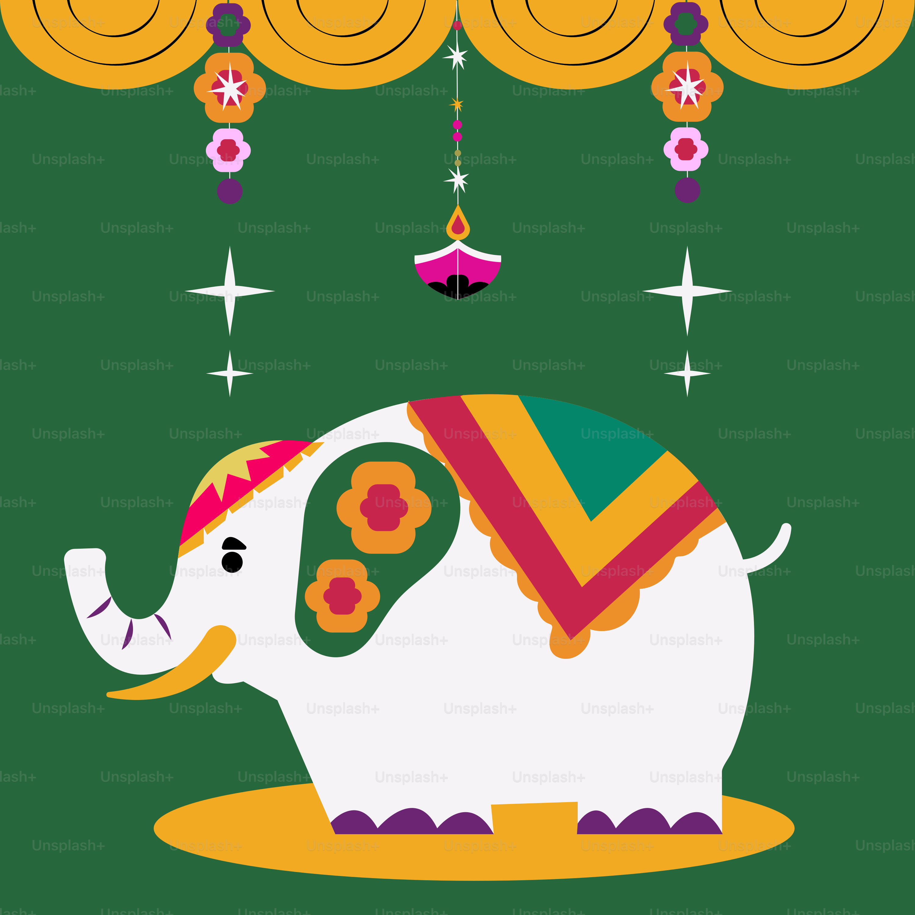 Ein Bild eines Elefanten auf grünem Hintergrund