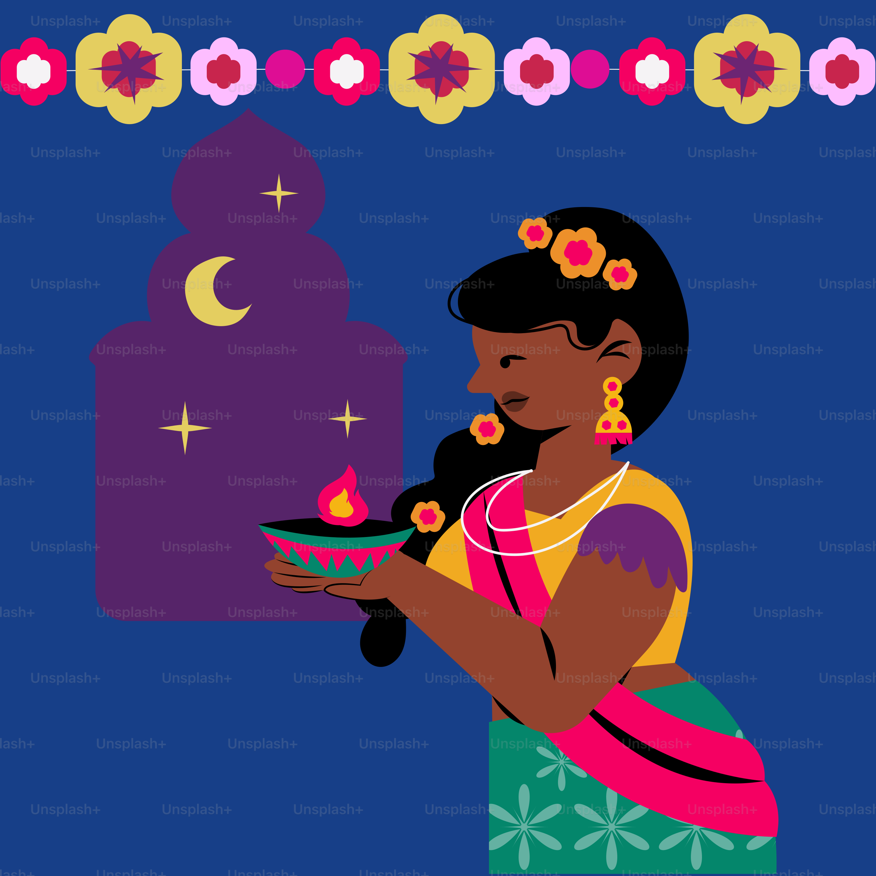 A woman holding a plate with a cake on it