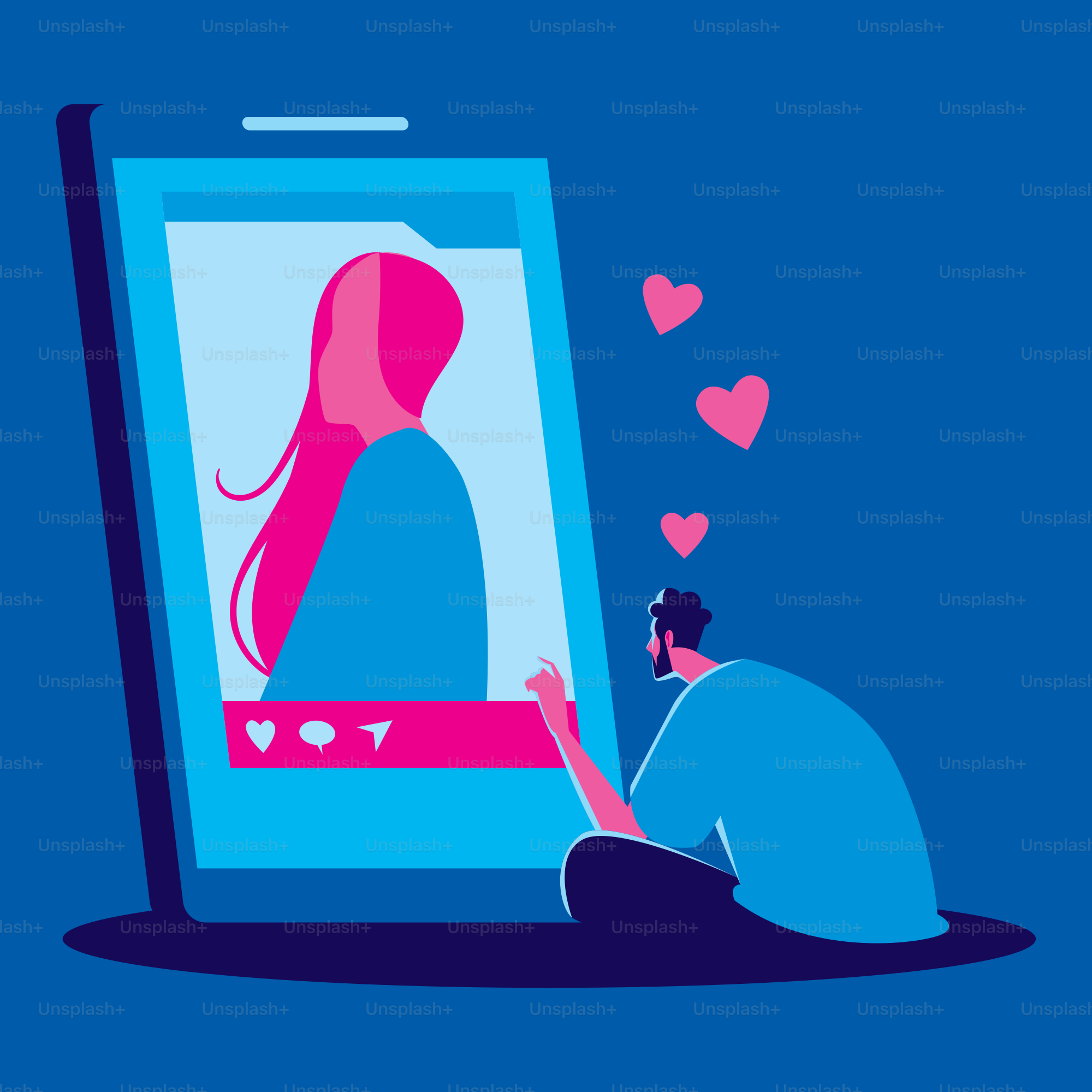 A person sitting in front of a cell phone