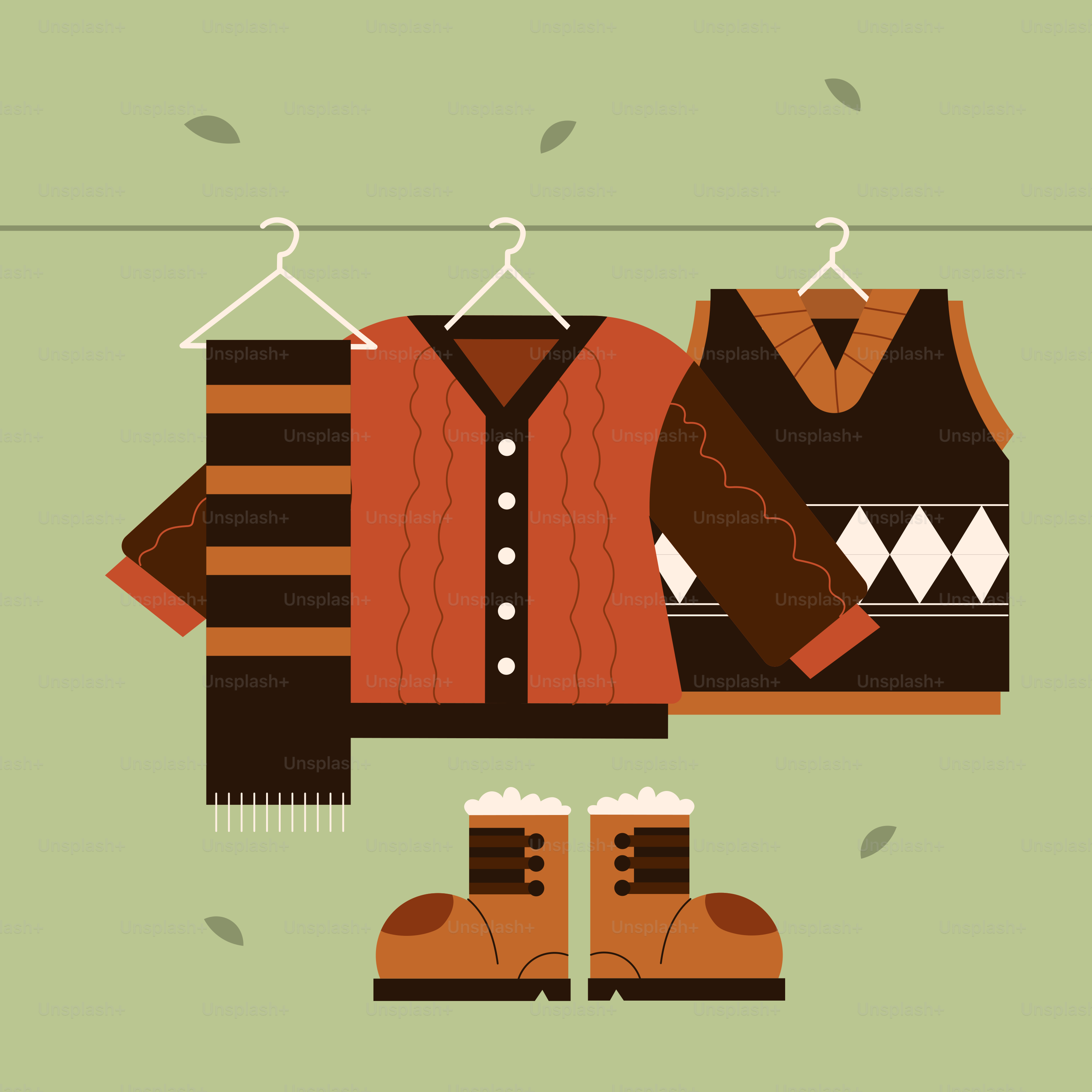 A pair of boots and a sweater hanging on a clothes line