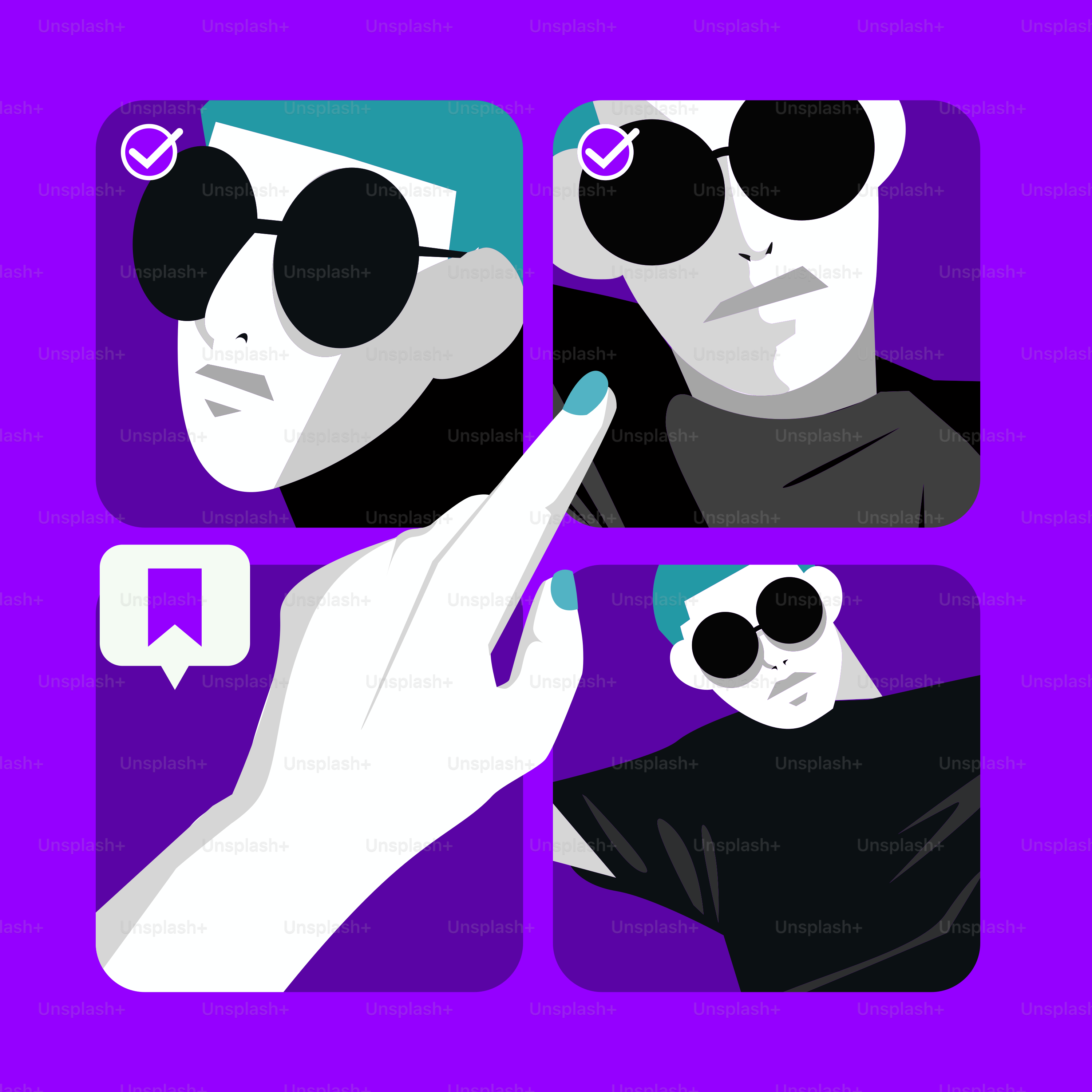 A person wearing sunglasses and pointing a finger at another person